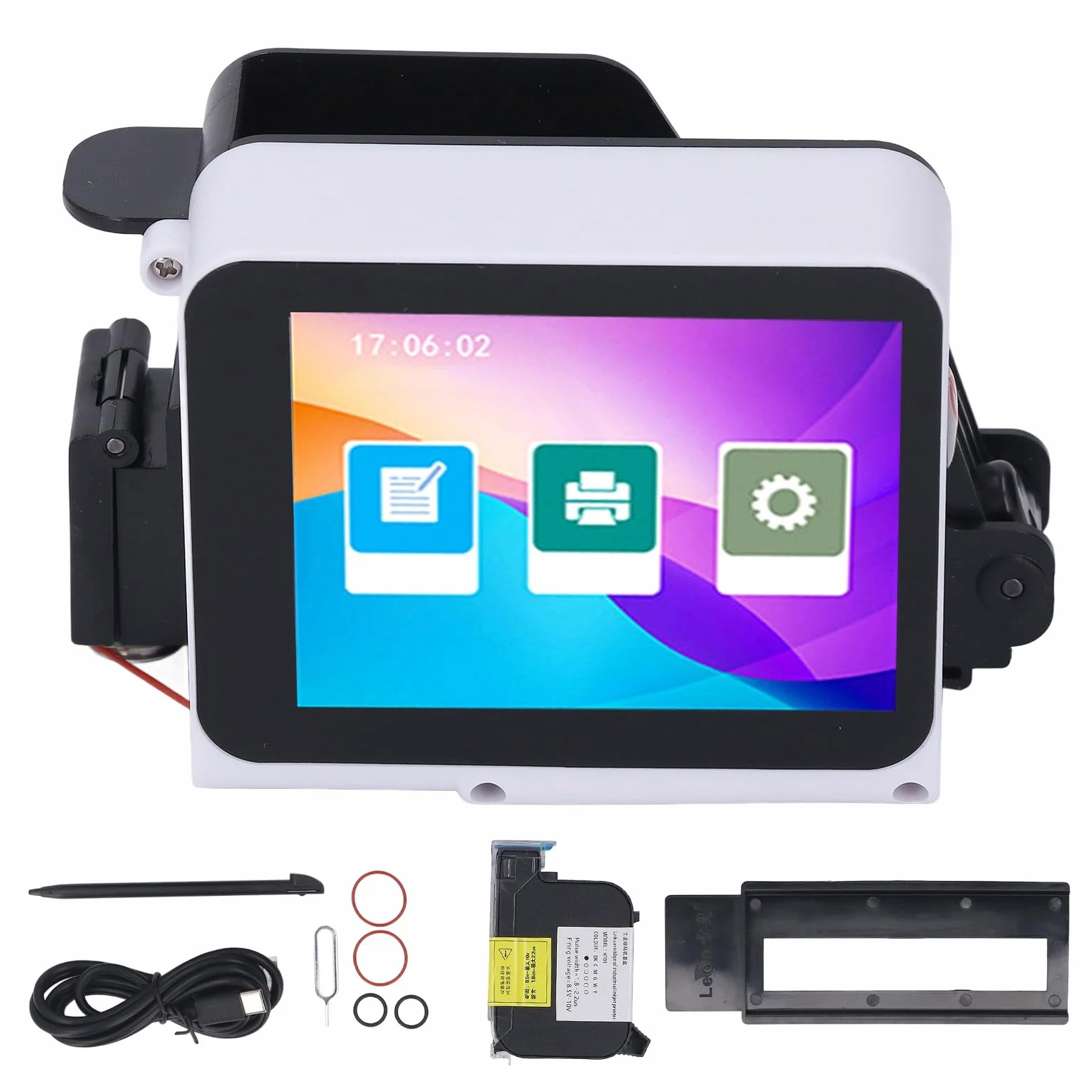 Sxhlseller Stampante a Getto D'Inchiostro Portatile, Mini Piccola Stampante a Getto D'Inchiostro con Touchscreen HD, 12,7 Mm 600 Dpi 28 Lingue e Cartuccia D'Inchiostro Ad Asciugatura