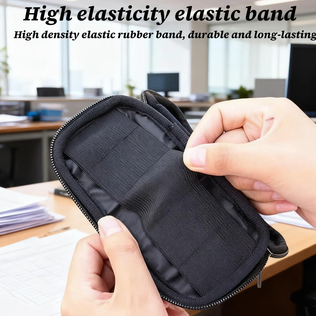 1 Pezzo Custodia per Chiavette USB, Organizer Unità Flash, Borsa Portaoggetti con 10 Scomparti, Porta e Accessori per Storage, Elettronici per Drive/Pen Drive/Jump Drive/Dischi U (Nero)