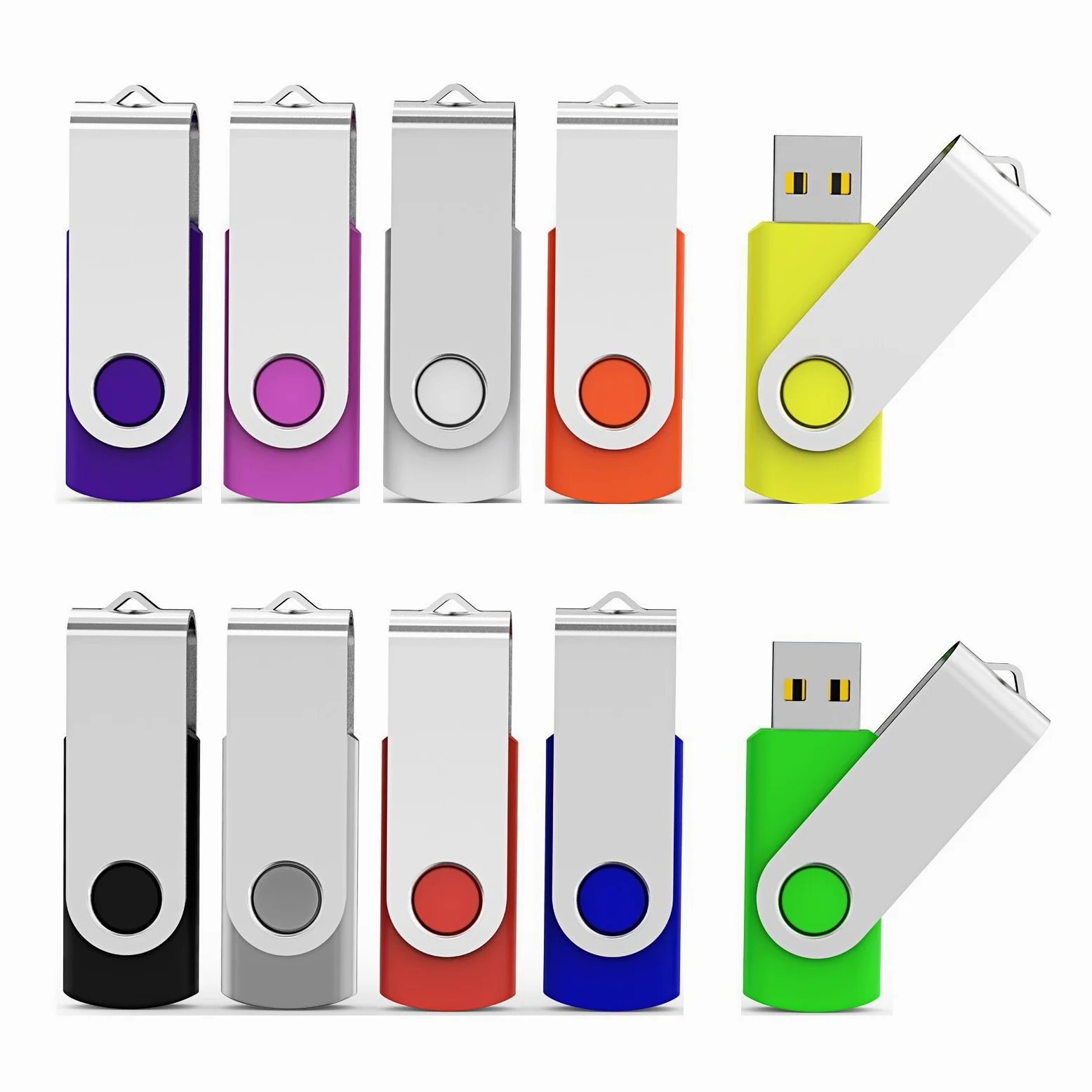 Aiibe Chiavetta USB 3.0 da 64 GB, confezione da 10 unità flash drive USB 3.0 da 64 GB, chiavetta USB da 64 GB (10 colori misti)