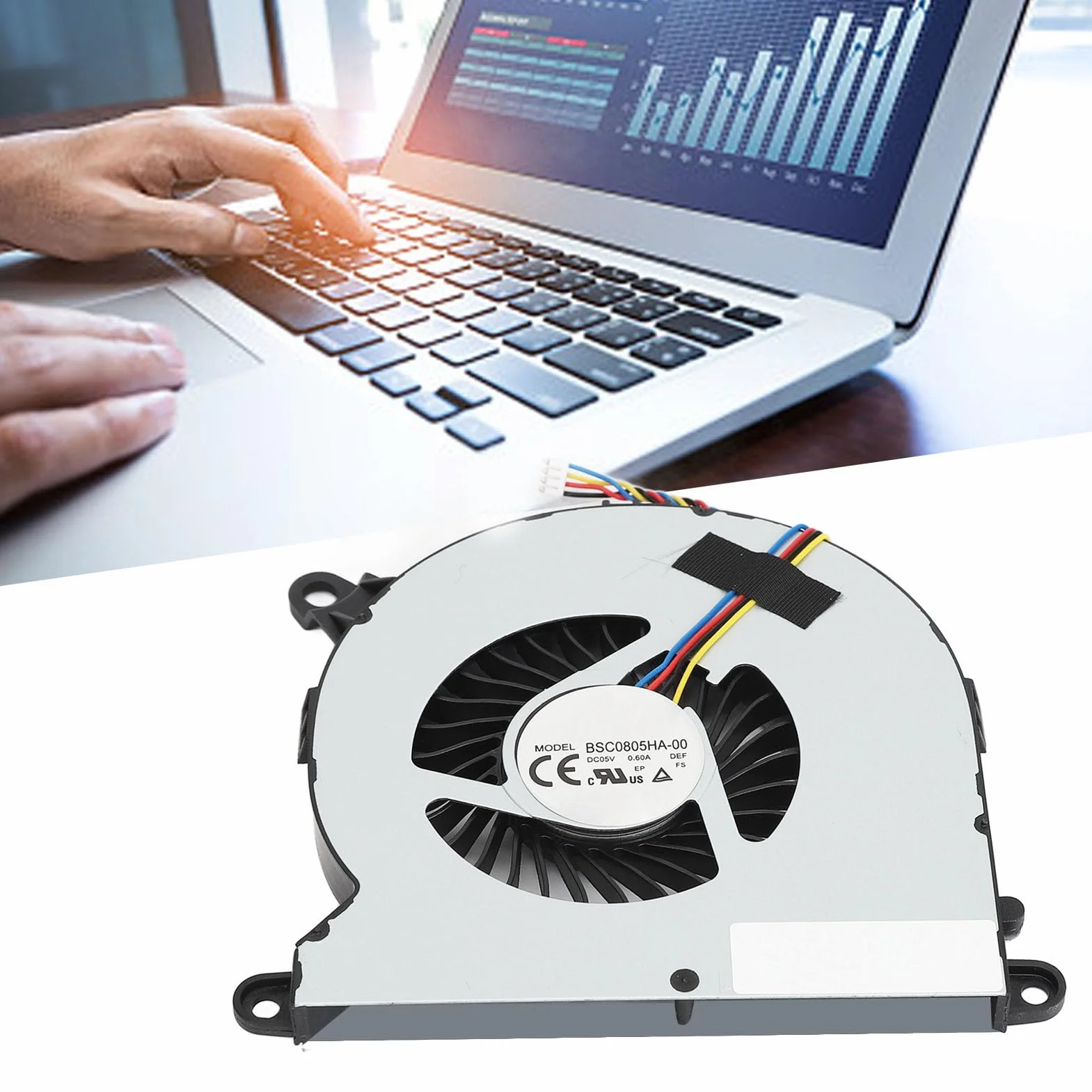 Bewinner Ventola di Raffreddamento CPU di Ricambio per NUC8 NUC8i7BEH NUC8i5BEH NUC8i5BEK NUC8i3BEH, 4 Pin 5 V 0,6 A BSC0805HA‑00 Ventola di Raffreddamento CPU Mini PC