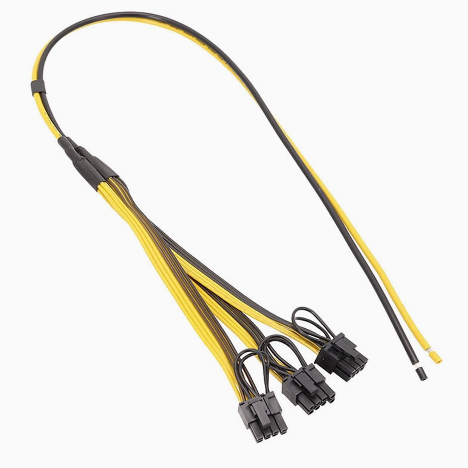 5 cavi di alimentazione splitter da 70 cm, 6+2 8 pin, 12 AWG, 50 cm, linea principale a 3 sub-line 20 cm, 18 AWG, per scheda grafica PSU (70 cm)