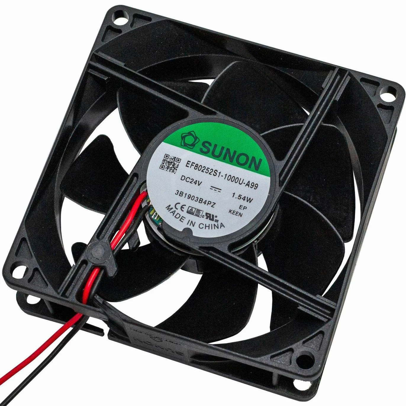 Ventilatore 24 V DC 1,32 W 80 x 80 x 25 mm 69,6 m³/h 3200 U/min 69,6 m³/h Sunon EF80252S11000UA99
