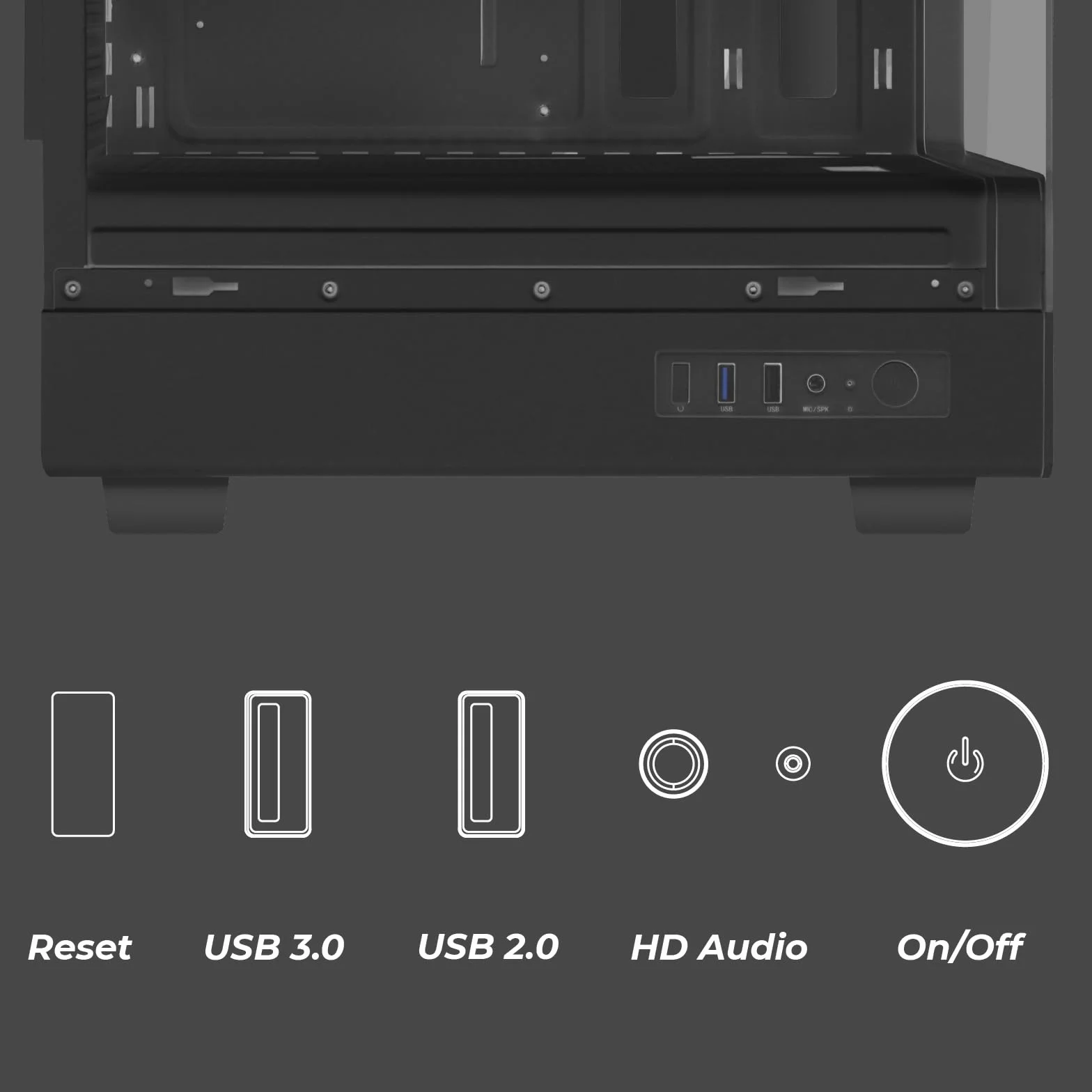 Noua Fobia LK200, Case PC Gaming Micro-ATX, Ventola Nera 120mm, Case Micro Tower per Computer Doppio Vetro Temperato Panoramico, Nero