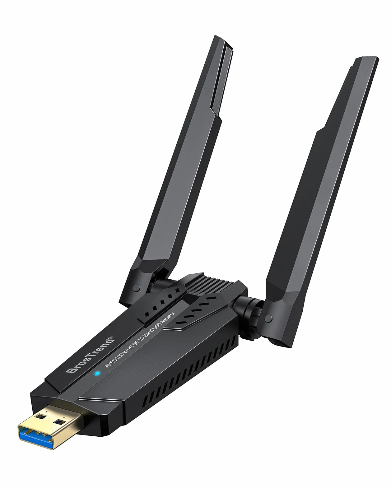 BrosTrend Wi-Fi 6E 5400Mbps Chiavetta WiFi USB Tri-Band 6GHz 2402Mbps + 5G 2402Mbps + 2.4G 574Mbps Antenna WiFi per PC Windows 11/10 WPA3 OFDMA