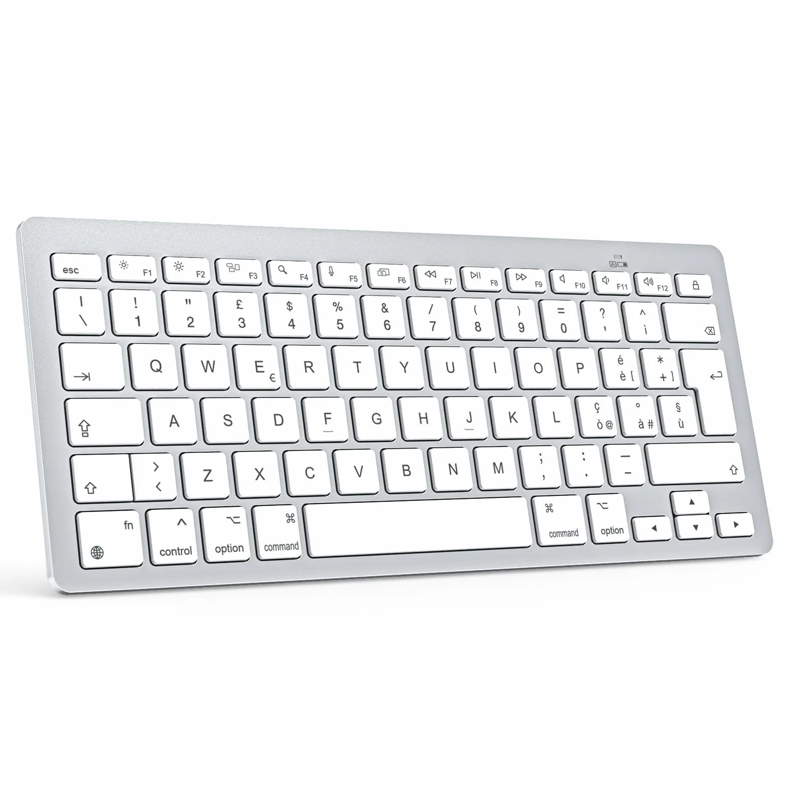 OMOTON Tastiera Bluetooth per Mac OS, Tastiera Wireless Compatta per Macbook pro/air, imac, Mac mini, Mac pro, QWERTY IT-Layout, Argento