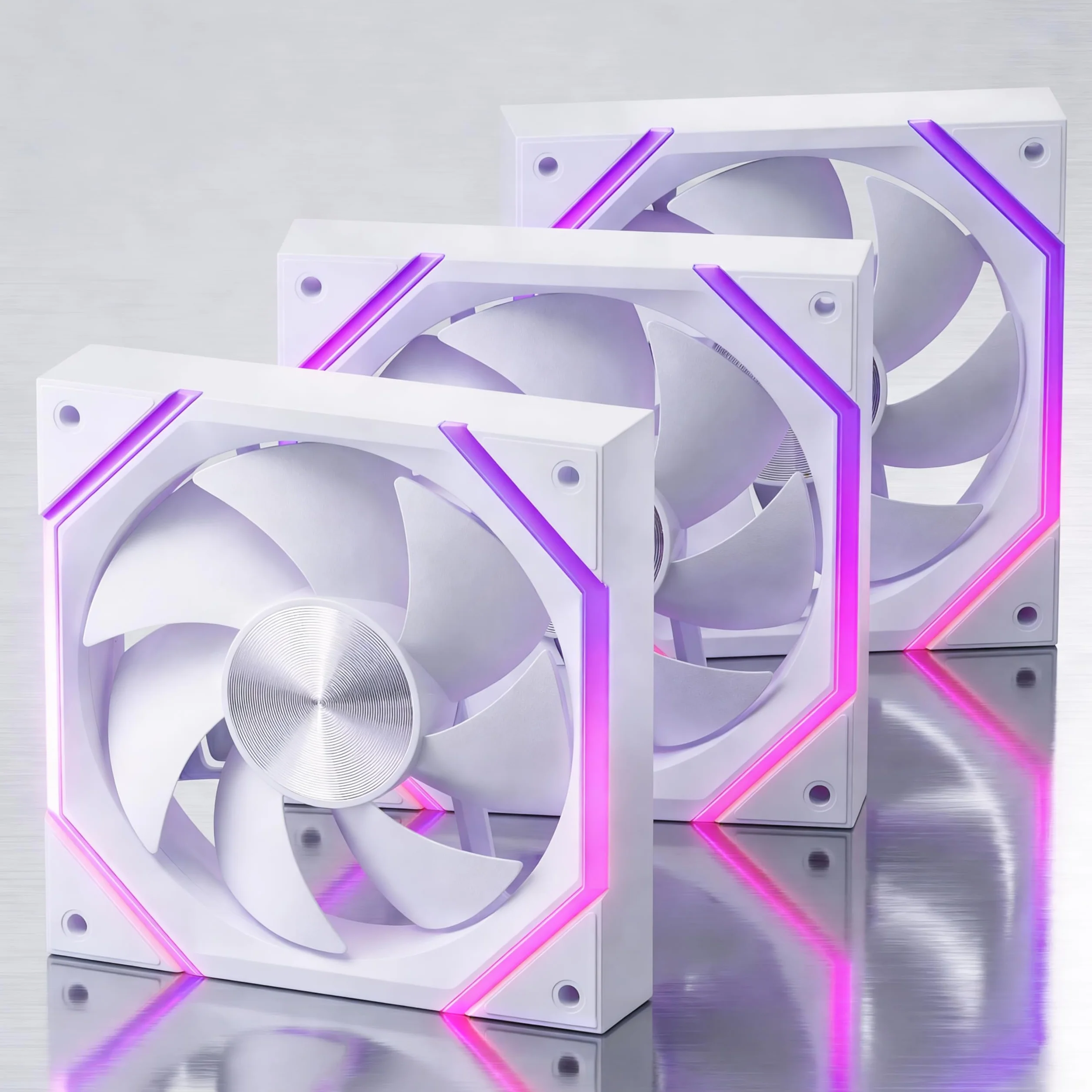 AsiaHorse Nyota Ventola per PC RGB da 120 mm, 3 pezzi [HDB] 2000 RPM/61.5 CFM/2,16 MMH2O ARGB Ventola 5 V3 PIN ARGB e 12 V4 PIN PWM, durata 50,000 ore
