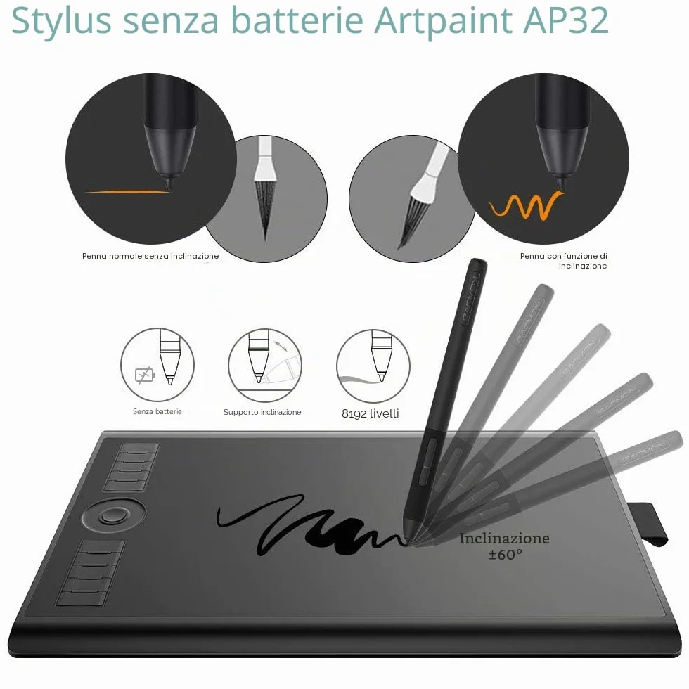GAOMON M10K PRO 10 Pollici Tavoletta Grafica con Stilo AP32, Tavola Grafica per Disegno, Compatibile con Android/Windows/Mac, Adatta per l’Home Office e l’E-Learning