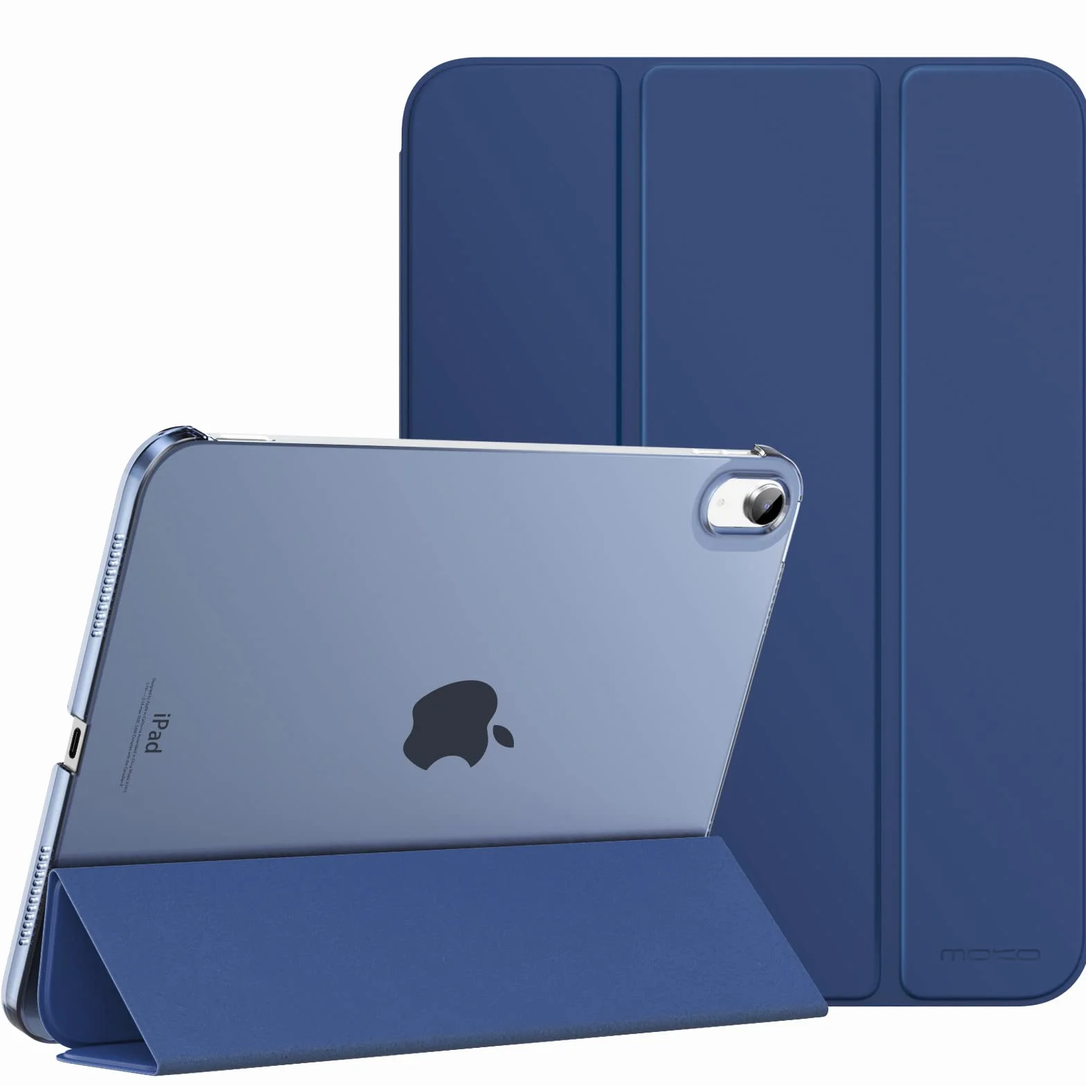 MoKo Cover Custodia iPad 11a Generazione 2025 / iPad 10a Generazione 2022, Ultrasottile Traslucida PC Rigido, Blu Marino