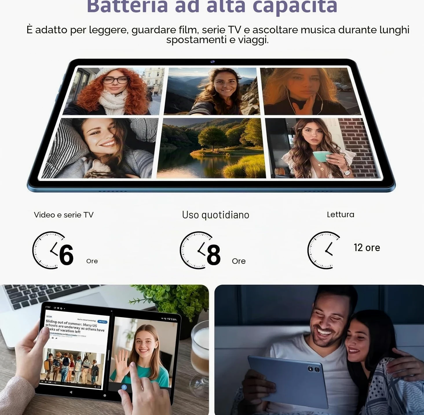 fezawio Tablet Android 10 pollici, 22 GB RAM + 128 GB ROM, Widevine L1, blu | con tastiera mouse, 8000 mAh, Octa-Core, 5G WiFi, 1 TB di memoria estesa, 5MP+8MP