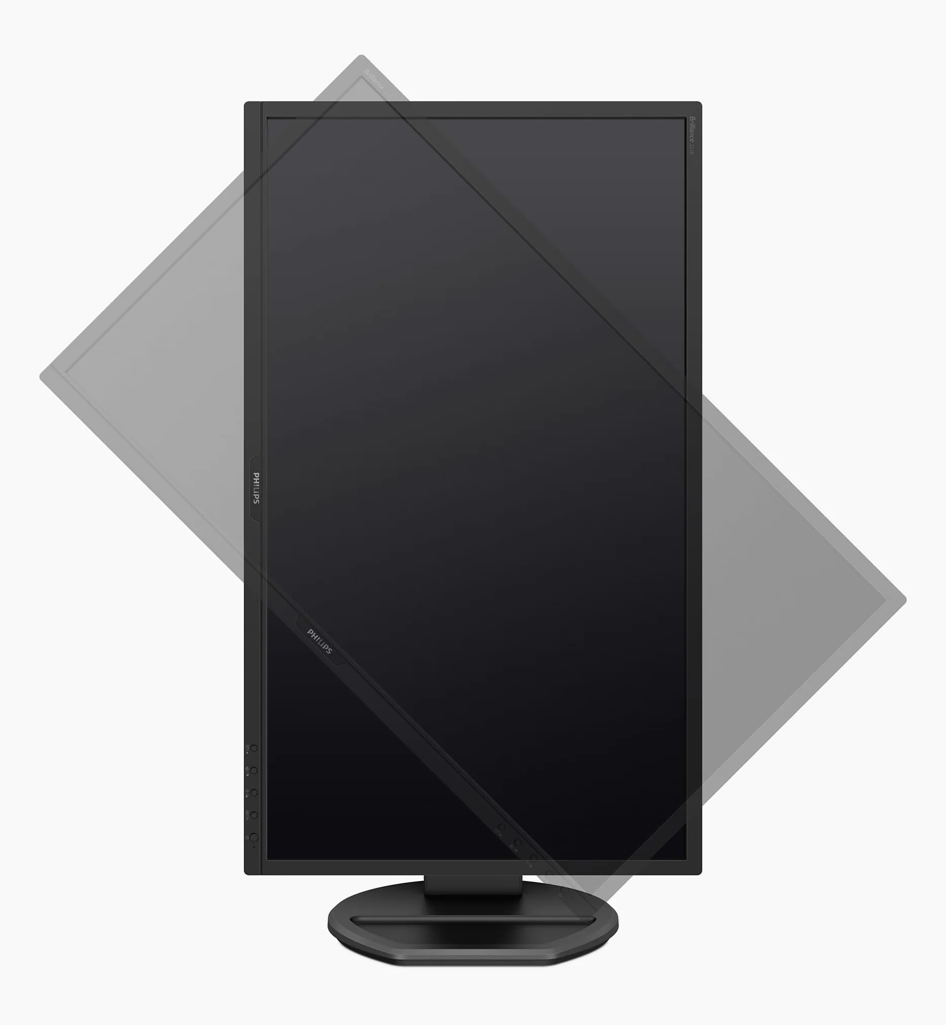 Philips 221B8LJEB Monitor, 22" LED, Full HD, HDMI, Display Port, DVI, VGA, Hub USB, 1ms, Regolabile in Altezza, Girevole, Pivot, Inclinabile, Casse Audio Integrate, Flicker Free, Vesa, Nero