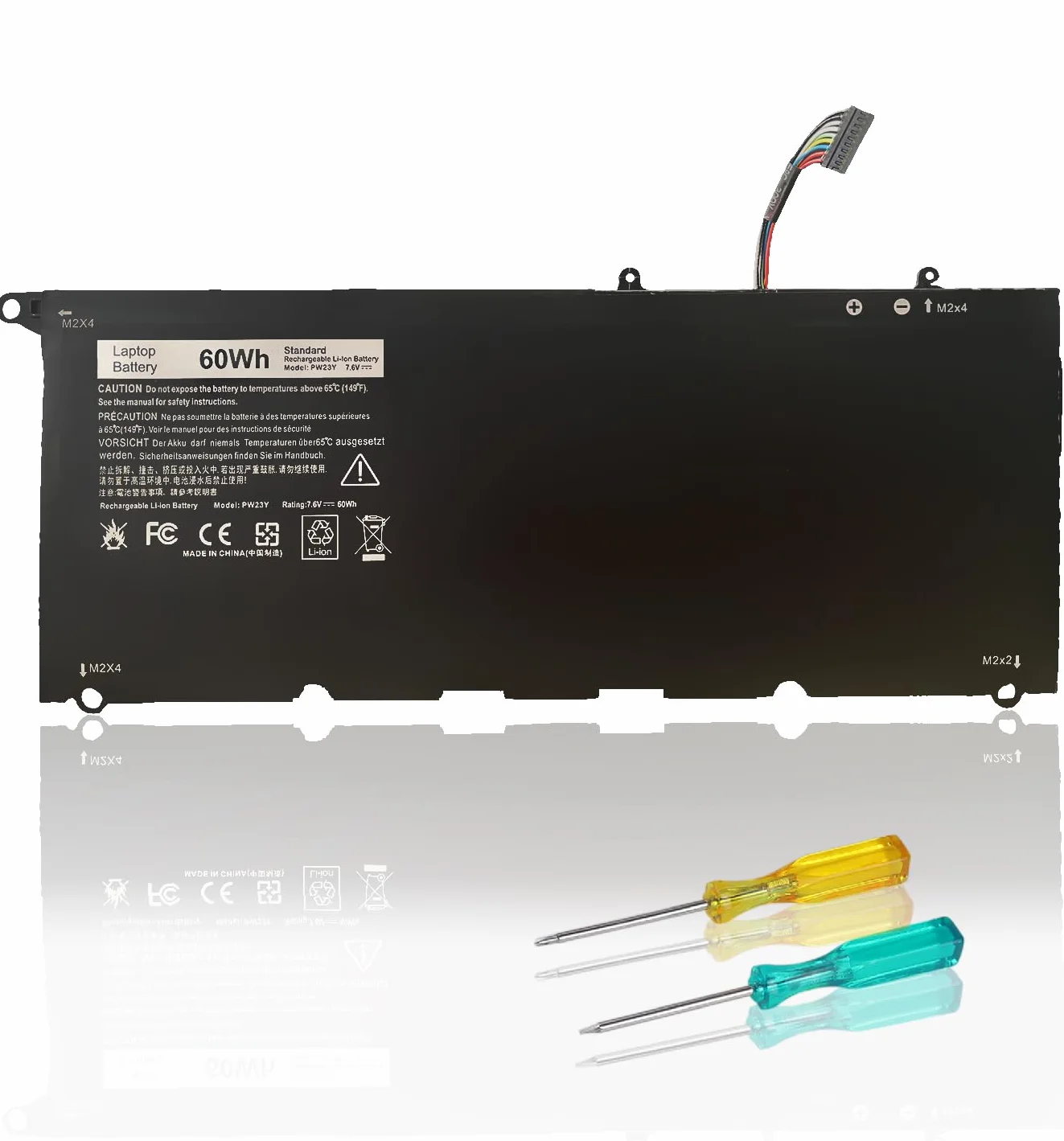 PW23Y Batteria di ricambio per computer portatile Dell XPS 13 9360 P54G002 13-9360-D1605G 13-9360-D1605T 13-9360-D1609G 13-9360-D1705G Series sostituzione TP1GT RNP72 0 RNP72 0TP1GT 7,6 V 60