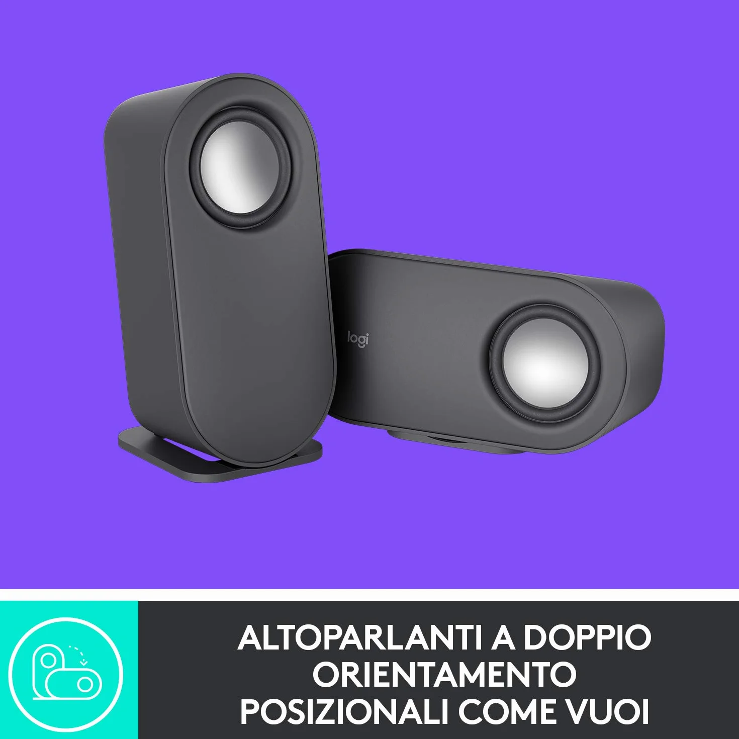 Logitech Z407 Altoparlanti Bluetooth per computer con subwoofer e controllo wireless, audio avvolgente, audio premium con ingressi multipli, altoparlanti USB - Nero