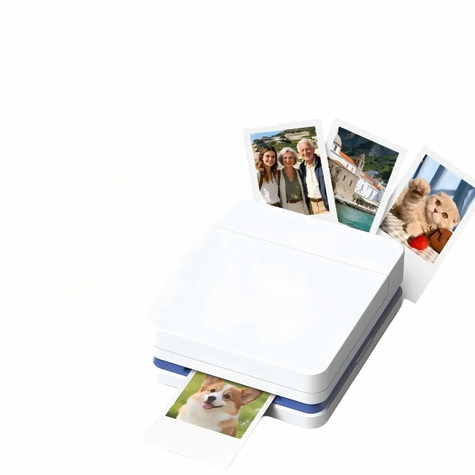 CHIVALZ PP01 Portatile Mini Photo Printer - Wireless Inkjet Printer with Self-Adhesive Paper, 4800x1200 DPI, DIY Editing App, Compact for Travel Gift Scrapbooking +15 fogli di carta fotografica bianca