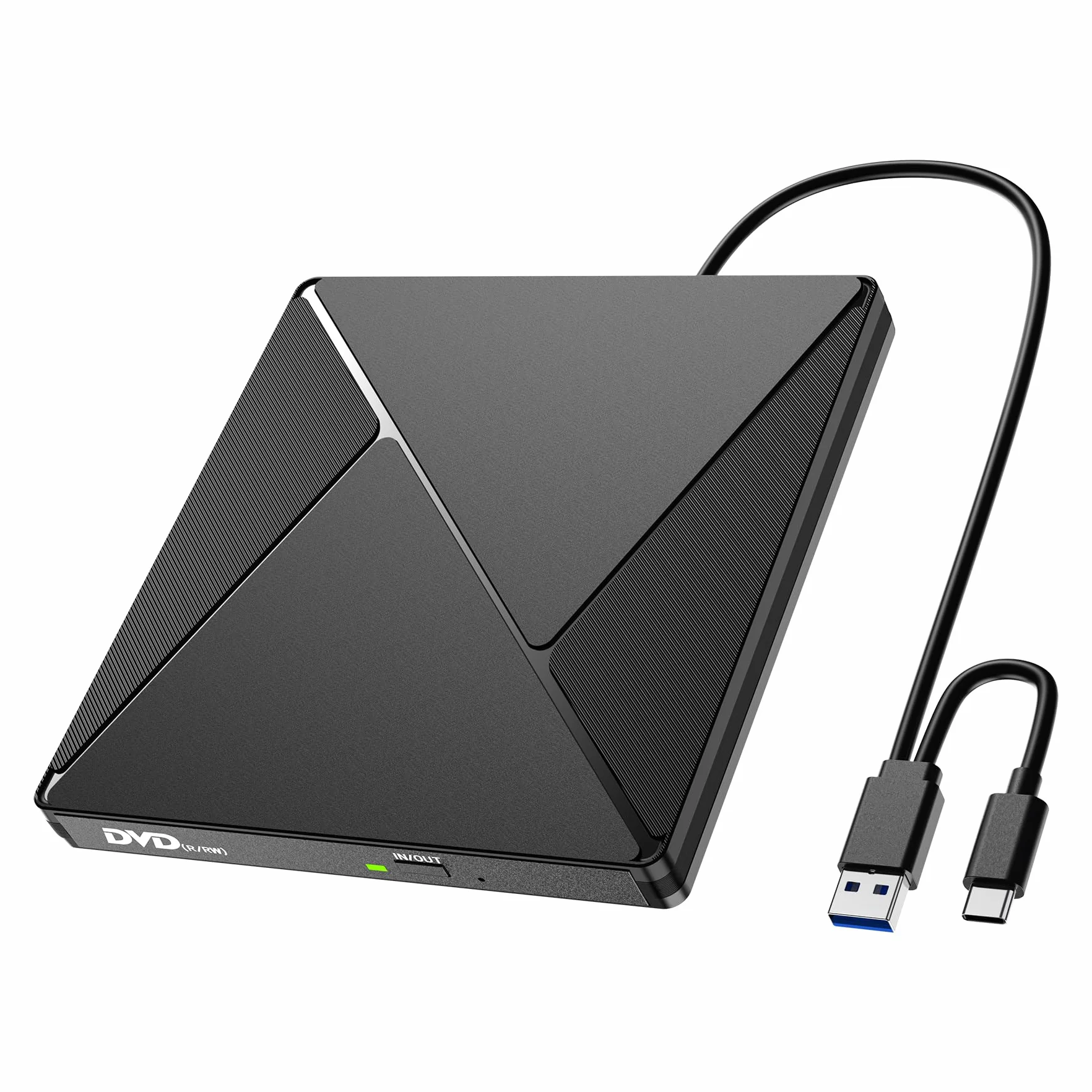Umaniy Lettore DVD CD Esterno per PC Portatile, Masterizzatore CD/DVD +/-RW Drive CD ROM Unità DVD Esterne per Windows/XP/Vista/Linux/MacOS/Linux/Laptop/Desktop