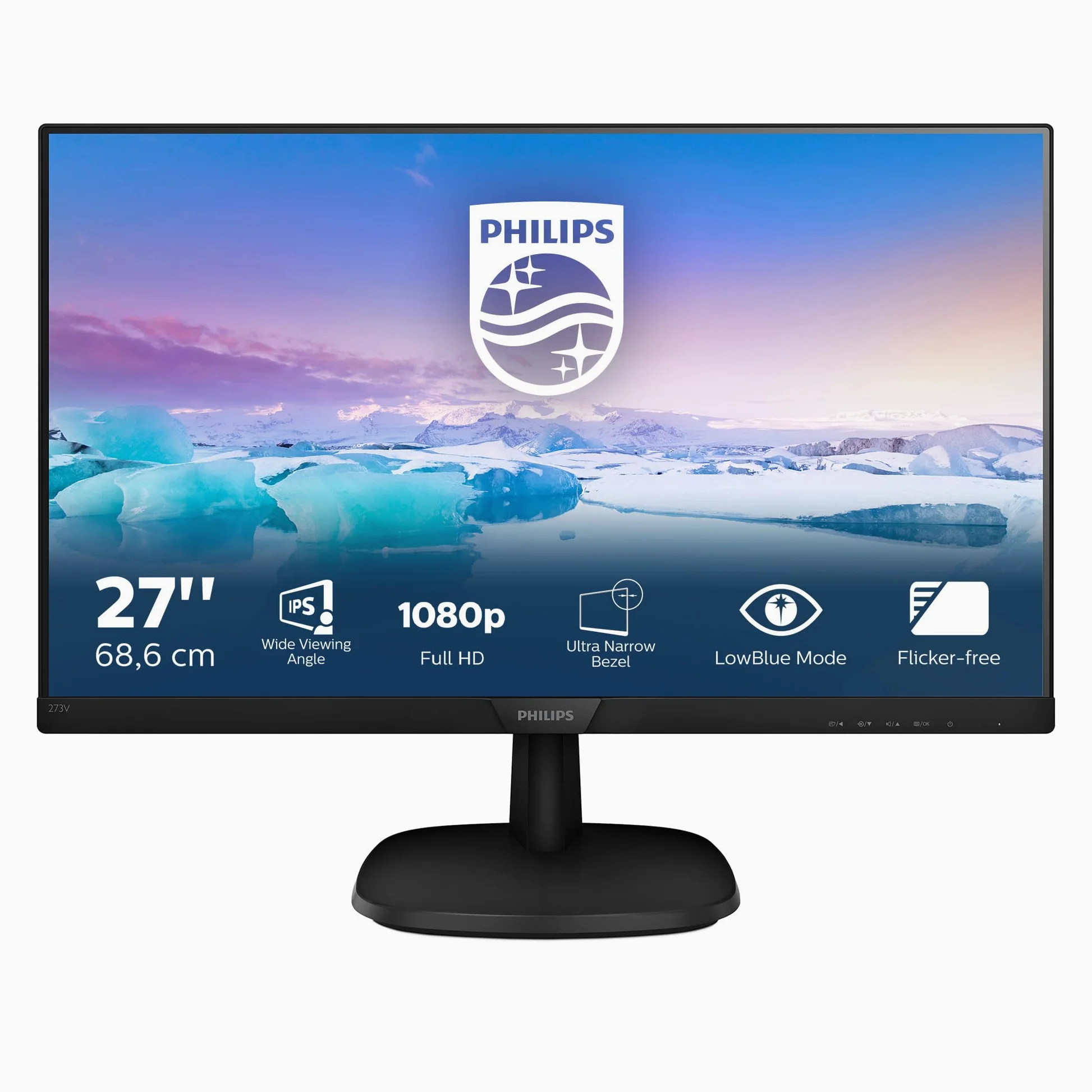PHILIPS Monitor, HDMI - DP - VGA, Altoparlante V7, 27 Pollici FHD
