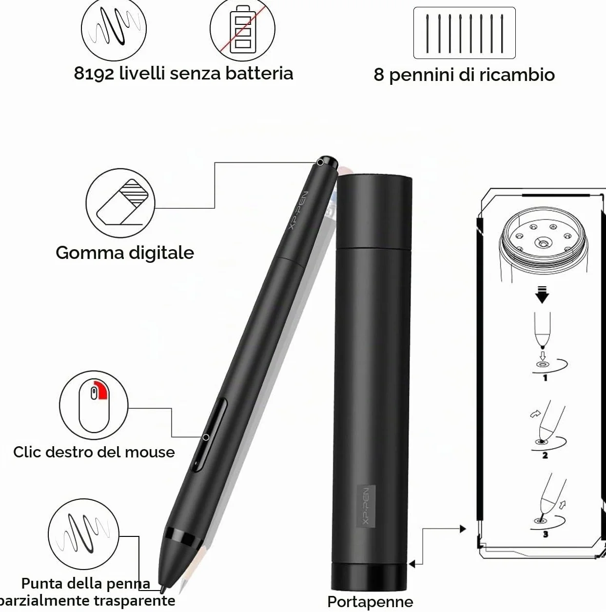 XP-PEN Artist 12 Monitor grafico Drawing Pen Tablet Pen Display 1920 X 1080 HD IPS con Touch Bar P06 con gomma per cancellare a distanza Home Office (Artist 12)
