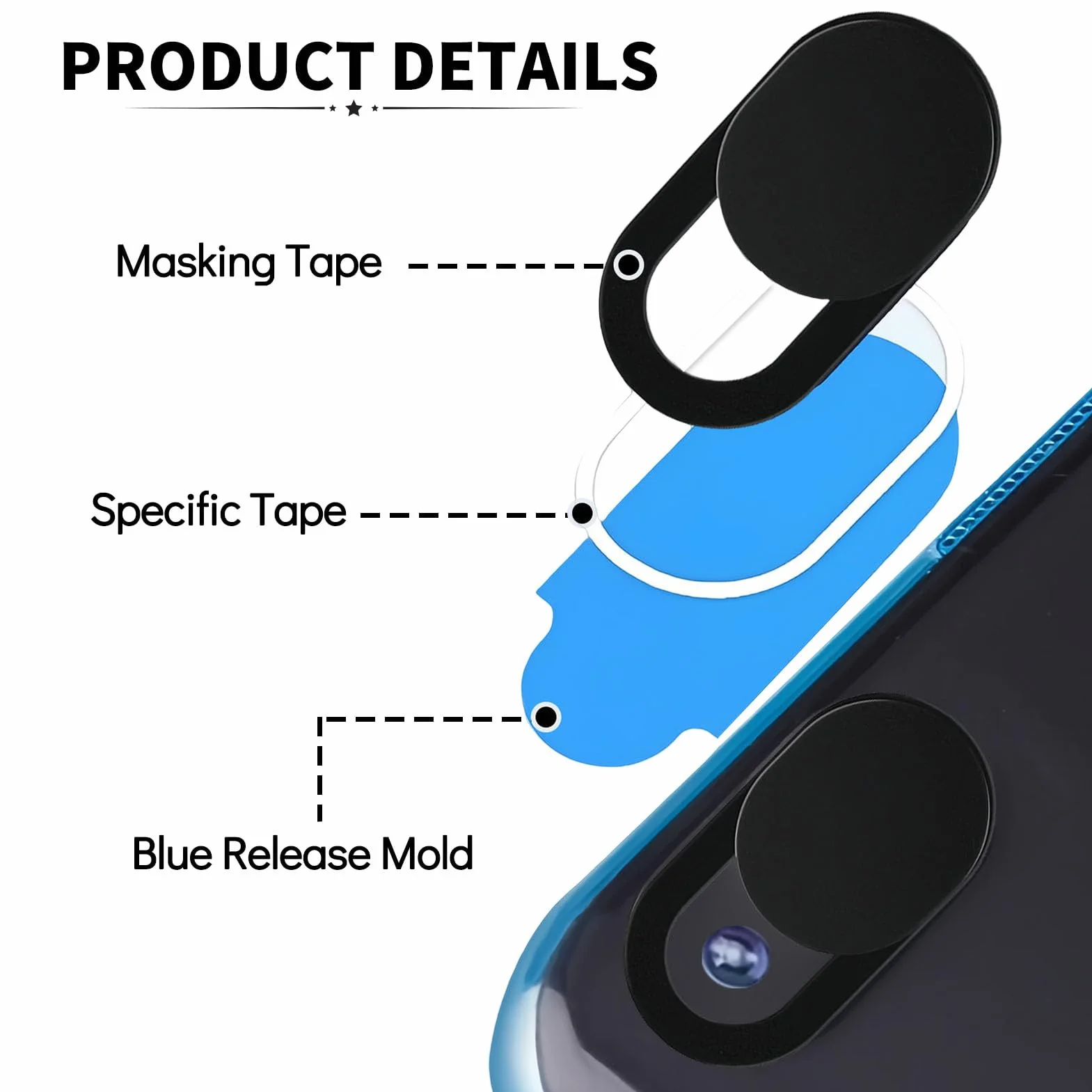 20 Pezzi Copri Webcam, Copertura Webcam Cover Slider Copri Fotocamera Webcam PC Portatile Accessori per Laptop, PC, Tablet, Smartphone, MacBook Protezione Privacy Nero