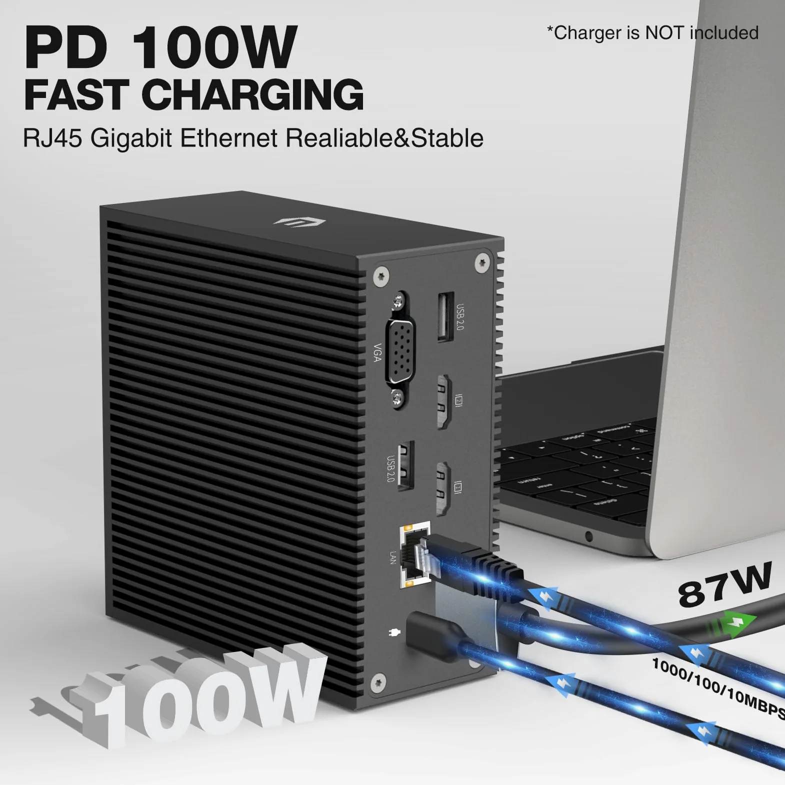 Docking station USB C, 16 in 2, universale, USB C Dock Triple Display con 4K HDMI, VGA, 100 W PD USB C Hub per MacBook Pro/Air, Lenovo, HP, Dell (USB-A/C 3.0, RJ45 LAN, Audio & Mic, SD/TF)