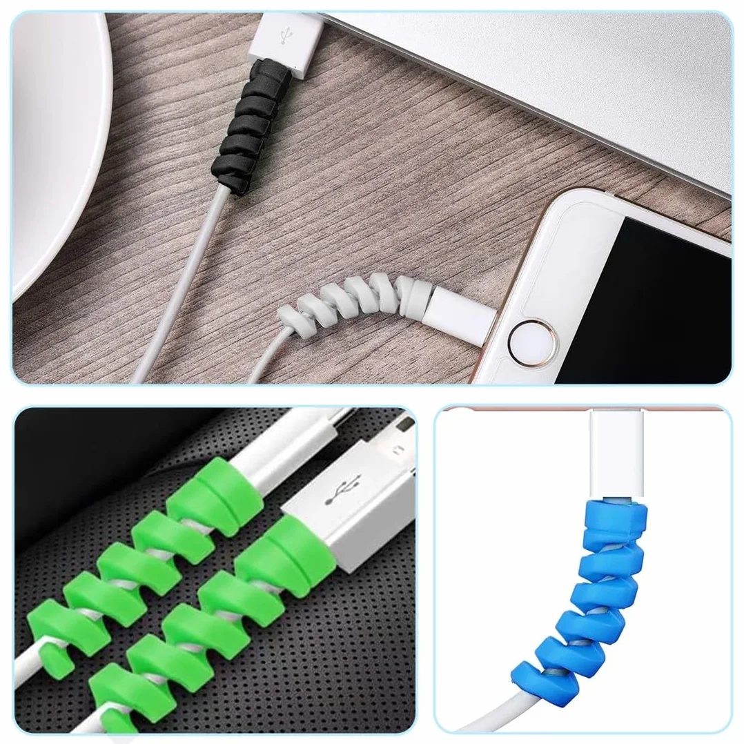 JEYORZY 28 pezzi, protezione per cavi di ricarica, universale, protezione per cavi di ricarica, in silicone, per tutti i cavi di ricarica, cavo USB
