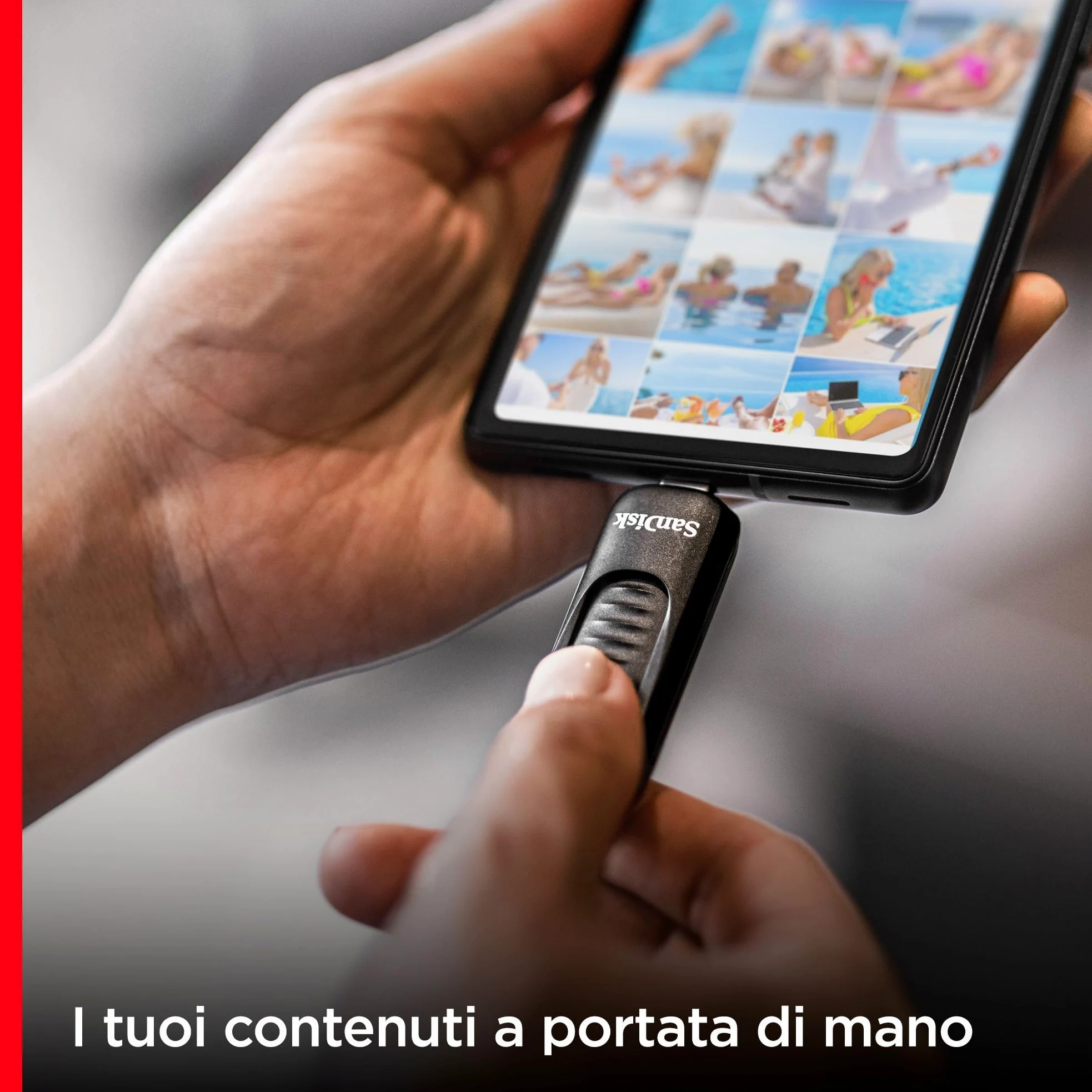 SanDisk 512GB Ultra Slider Unità Flash, chiavetta USB Type-C, fino a 400 MB/s, USB 3.2 Gen 1, con connettore retrattile, Nero