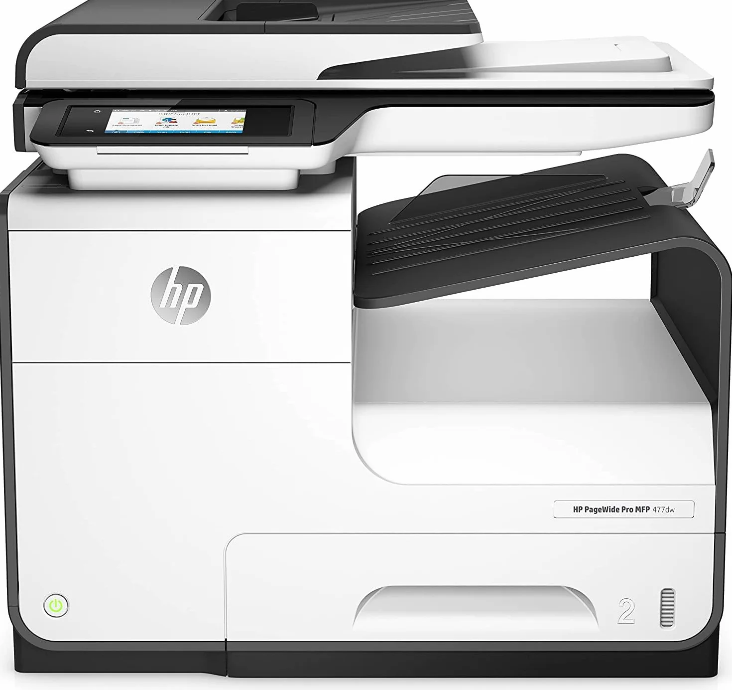 HP PageWide Pro 477dw Stampante Multifunzione A4, Stampa Fronte e Retro Automatica a Colori, 55 ppm, USB, Fax, ADF, Wi-Fi, Gigabit Ethernet, Display 10,9 cm, Bianca