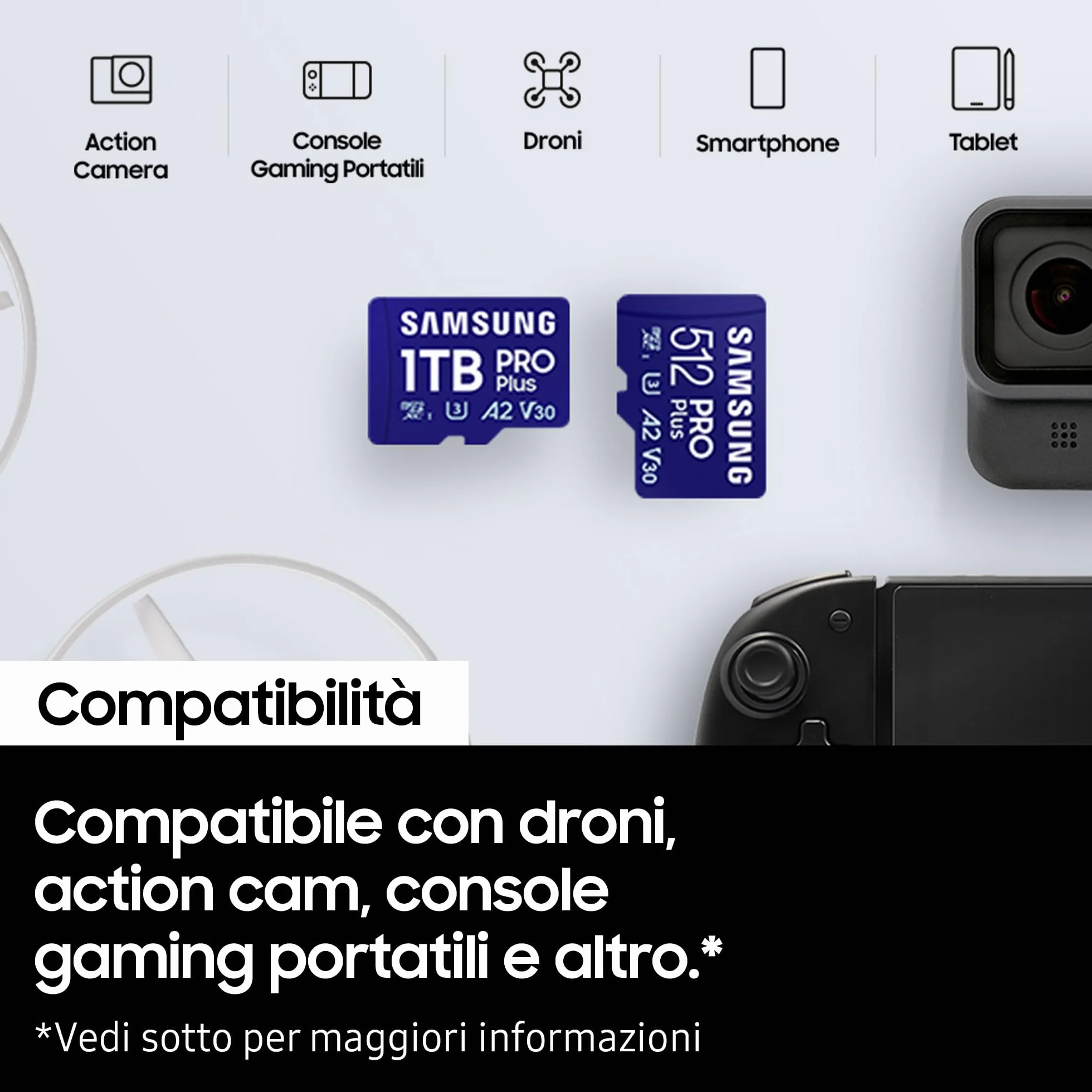 Samsung Memorie MB-MD128SA PRO Plus Scheda MicroSD da 128GB, UHS-I U3, Fino a 180 MB/s