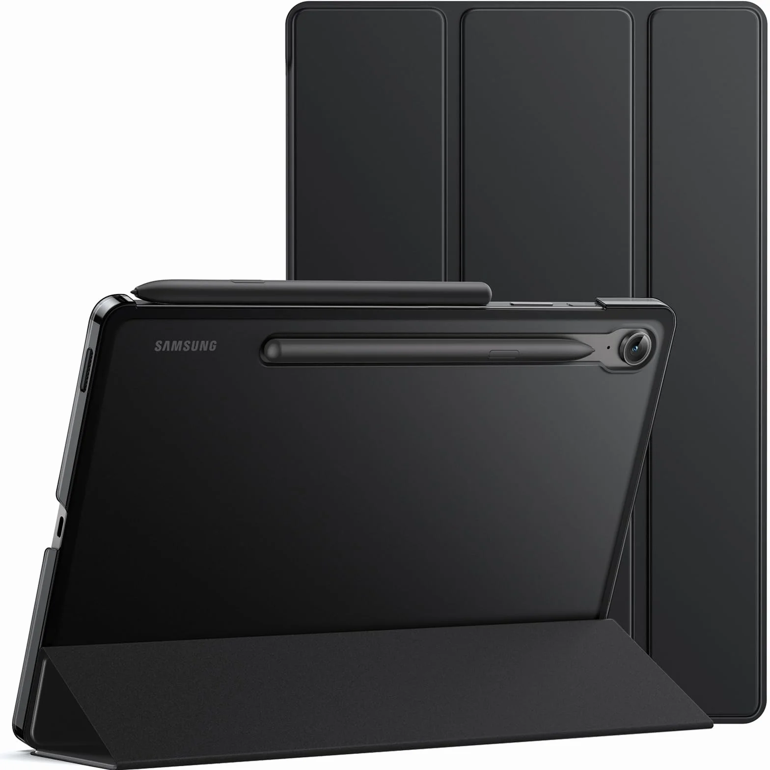 JETech Custodia Samsung Galaxy Tab S10 Lite S10 FE S9 FE 10,9 Pollici Traslucida Trifold Folio Supporto Protettiva S Pen Ricarica Nero