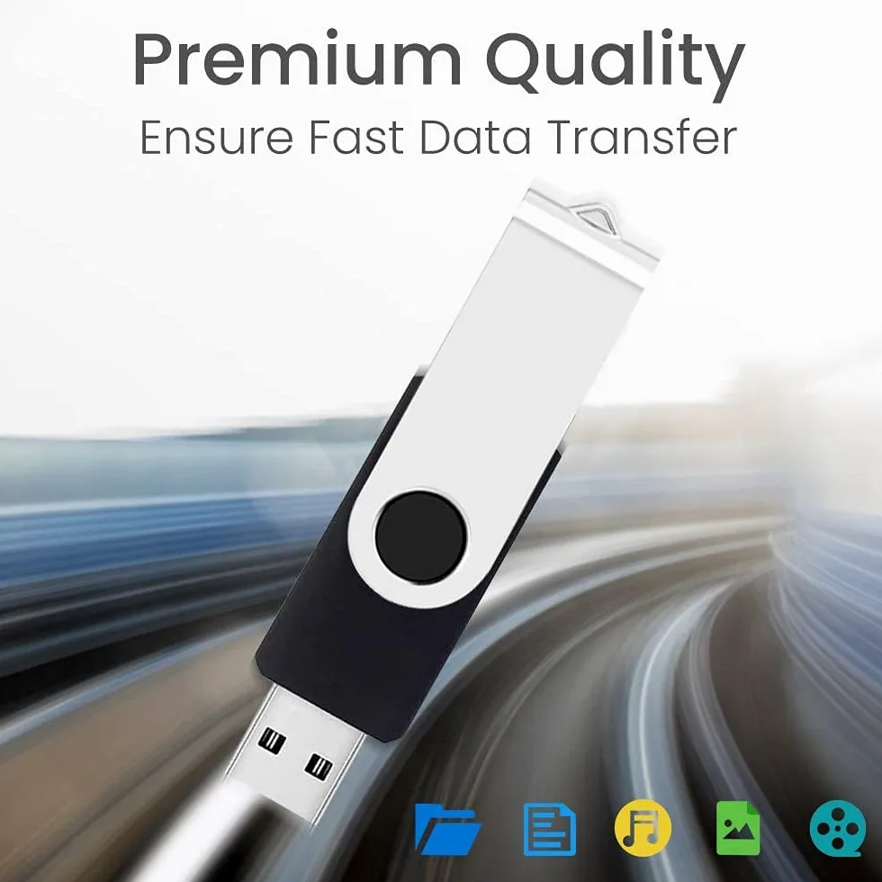 20 Pezzi Chiavetta USB 2GB, KOOTION USB 2.0 Penna USB 2 Giga Piccolo e Leggero Chiavette usb 2GB 20 Pack Nero Set Pennetta 2G Con indicatore LED Para Ordenador/TV/Coche/Player, ect