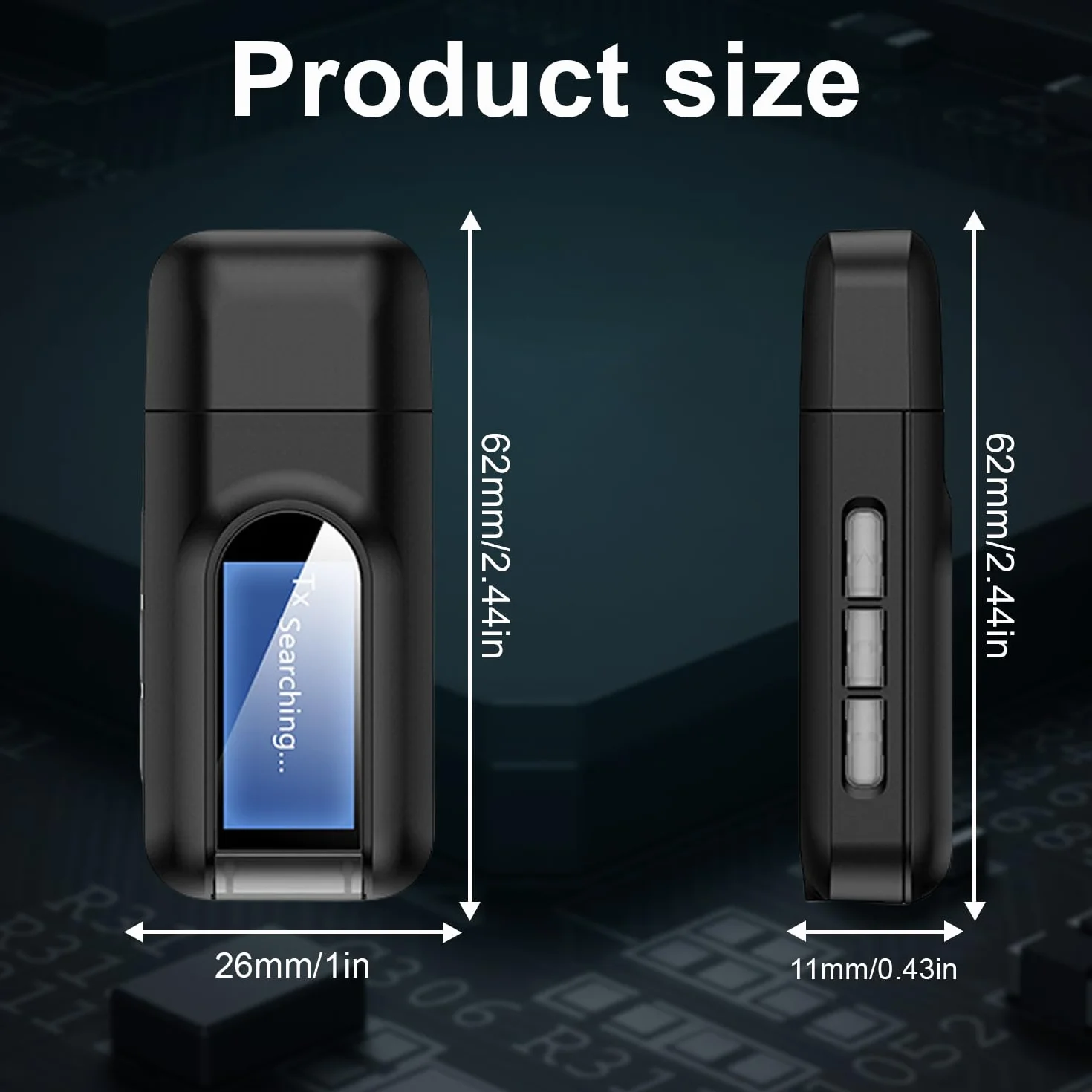 Adattatore Bluetooth Audio USB 5.0: Nizirioo 2 in 1 Wireless Chiavetta Bluetooth con Cavo da 3,5 mm, Portatile Bluetooth Trasmettitore per Auto TV PC Impianto Stereo, Plug And Play