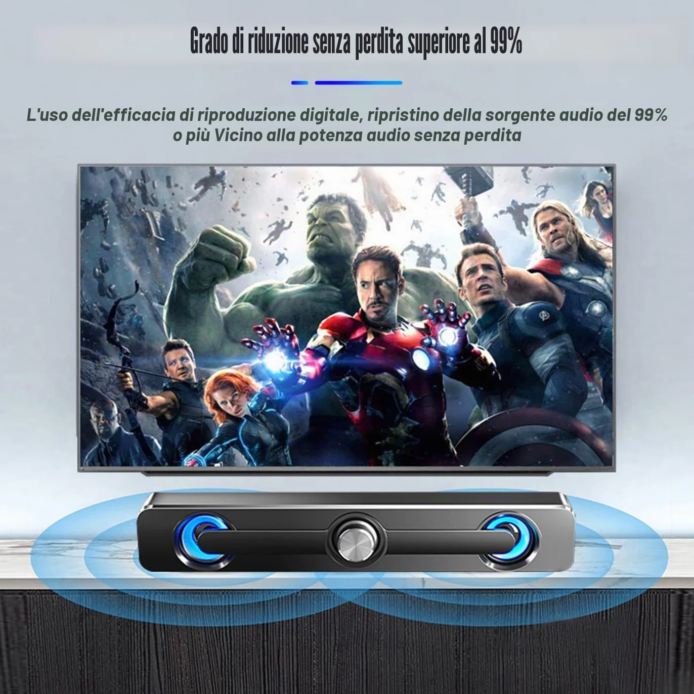 Soundbar per PC/Laptop,Casse PC,Altoparlante da Gioco Con Fantastiche Luci LED,Alimentazione USB, Jack da 3,5 mm, Altoparlanti PC per Computer, Mobile, Tablet,laptop