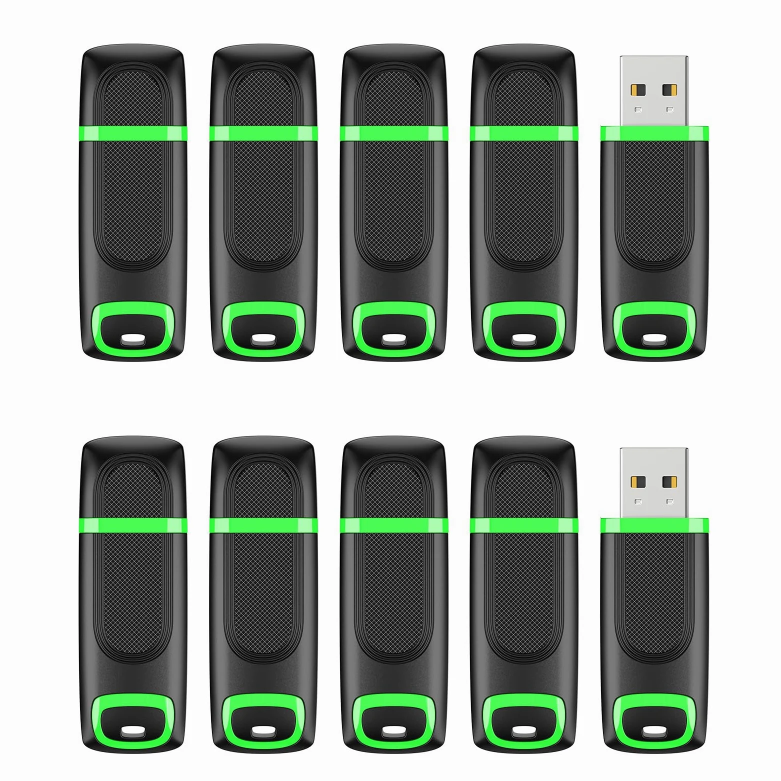 KEXIN 32 GB Chiavetta USB 10 Pezzi USB Pen Drive Chiavette USB Cap Penna Memoria Flash Unità Pennetta Thumb Drive Pendrive Memoria Stick USB Flash Drive Per PC Tablet TV Auto (Verde)