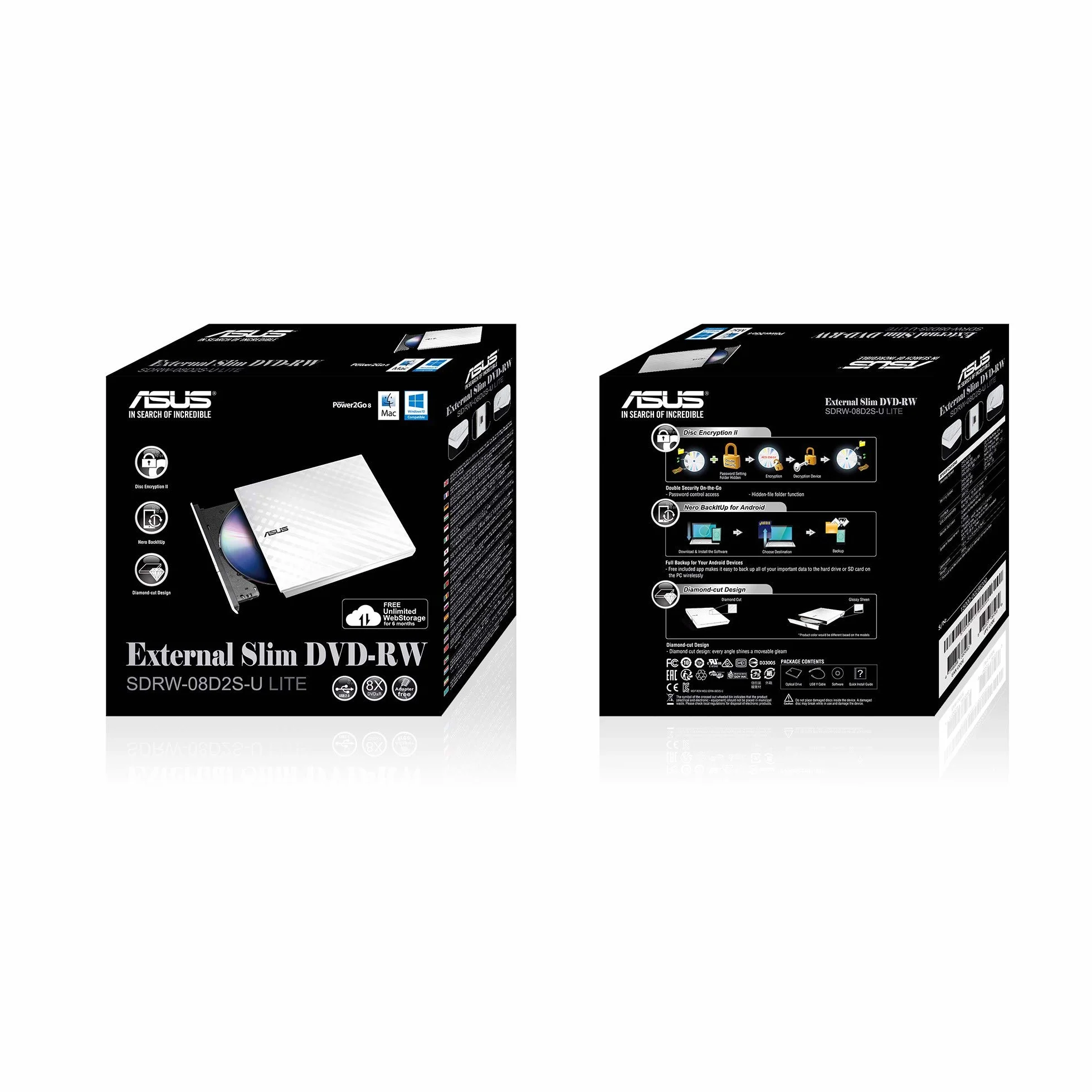 Asus SDRW-08D2S-U Masterizzatore Esterno DVD-RW USB 2.0