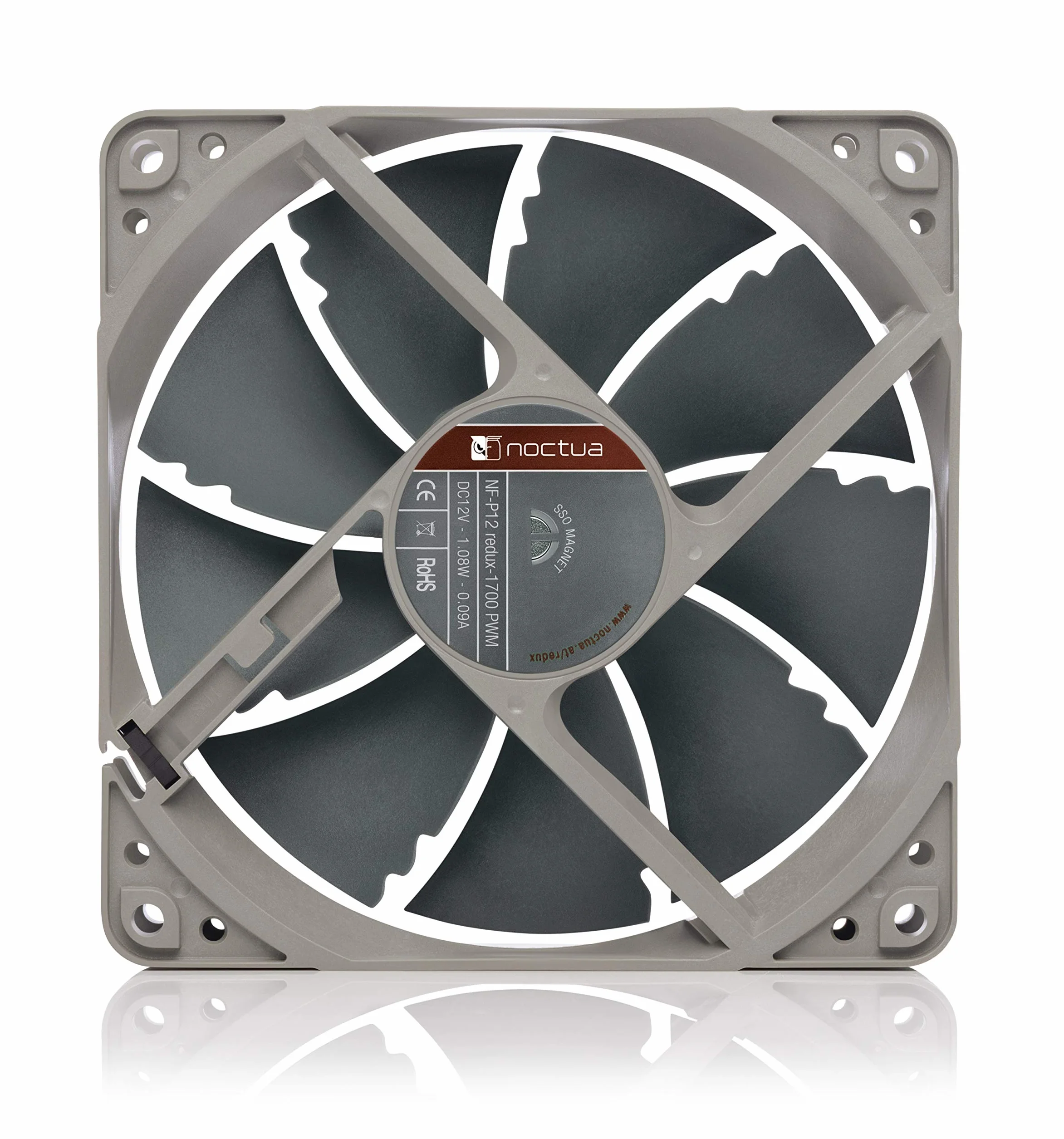 Noctua NF-P12 redux-1700 PWM, Ventola ad Alte Prestazioni, 4-Pin, 1700 RPM (120 mm, Grigio)