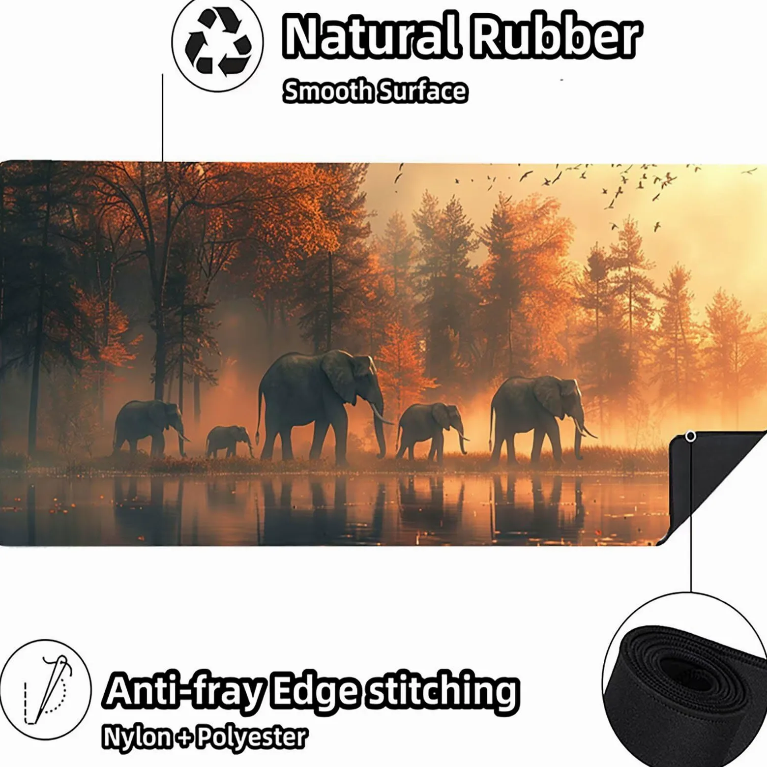 Tappetino Mouse Elefante, Tappetino Mouse XXL 1500 x 800 mm, Gaming Mouse Pad con Base in Gomma Antiscivolo, Mousepad Migliorare la Velocità e la Precisione, Ufficio Accessori Gaming, Verde 6-5475