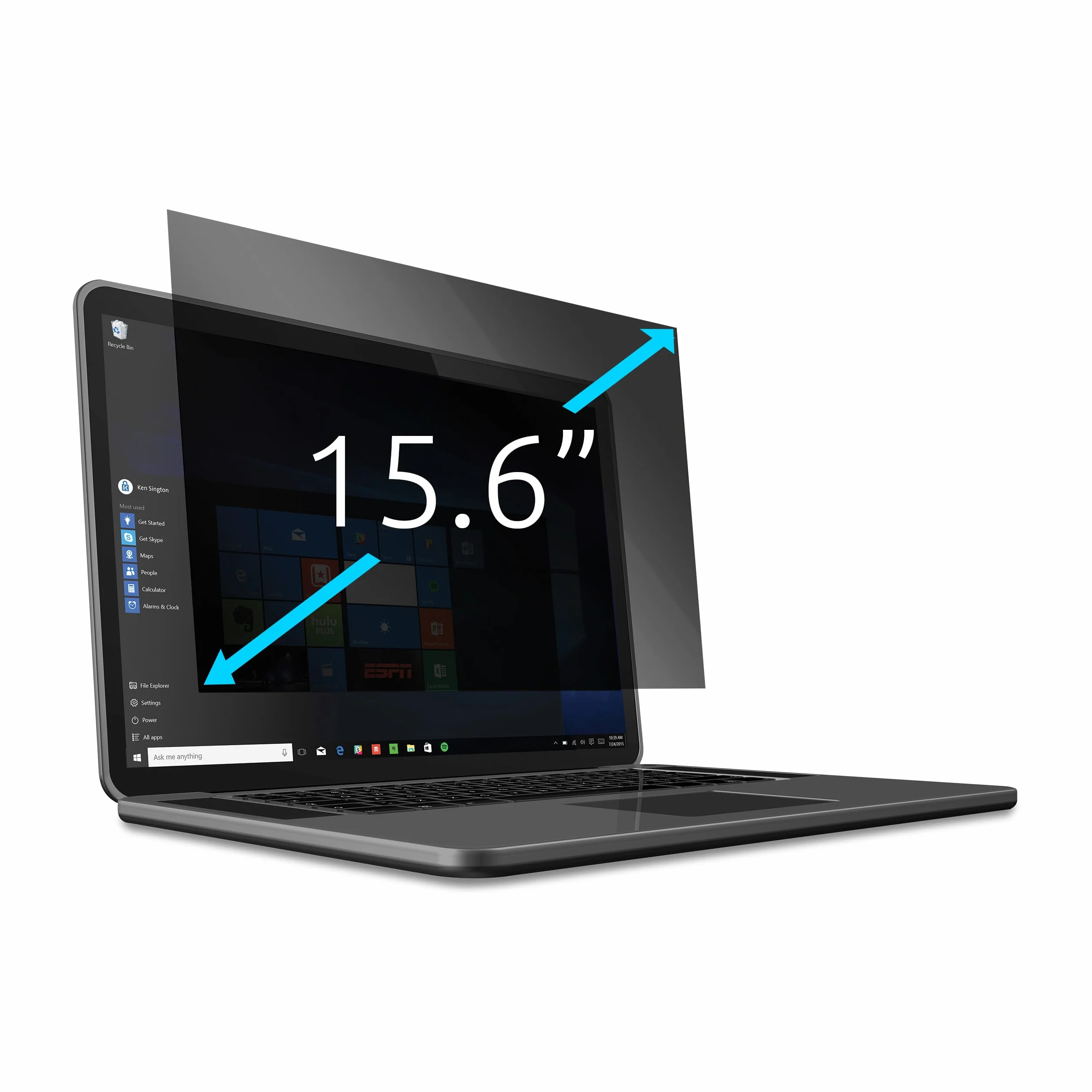 Kensington Filtro Privacy per Laptop, rimovibile a 2 vie per laptop/tablet da 15,6" 16:9, rivestim. antiriflesso, copertura reversibile anti luce blu per prevenire l'affaticamento degli occhi (628334)