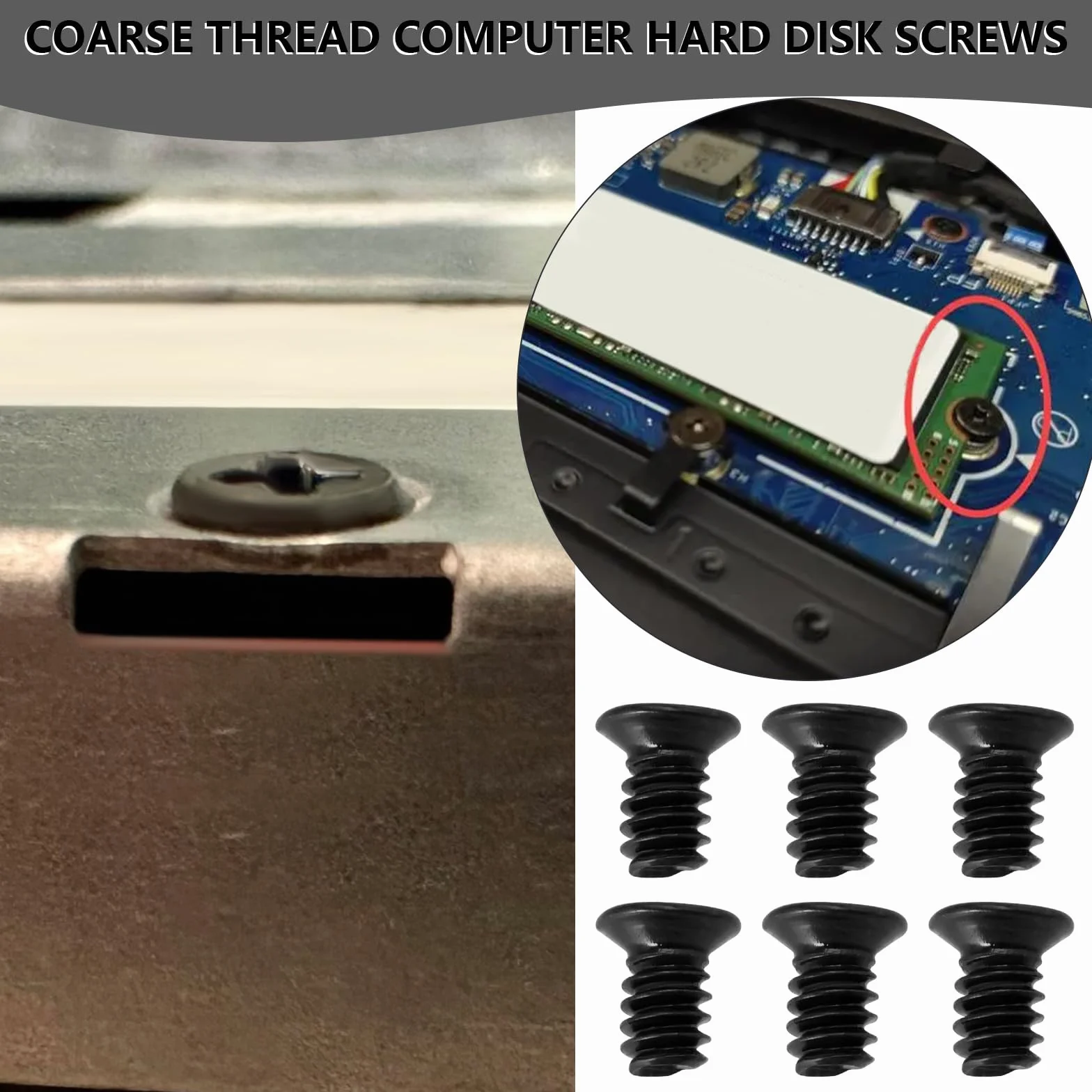 ECSiNG 100 Pezzi Vite A Testa Svasata Nera Testa Piatta Phillips 3,5x6mm Adatta per unità Disco Rigido PC da 3,5 Pollici (UNC 6-32)