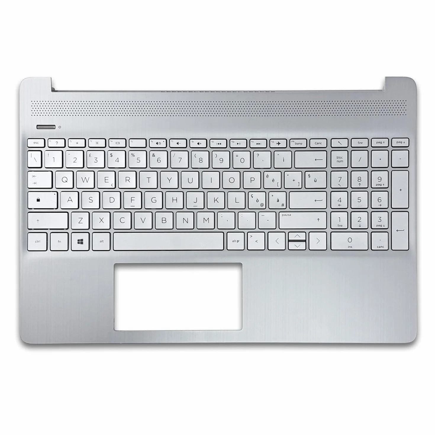 new net - Top Case Palmrest con Tastiera Compatibile con HP M17184-061, L60341-061 [Frame Silver - Senza touchpad - Layout ITA]