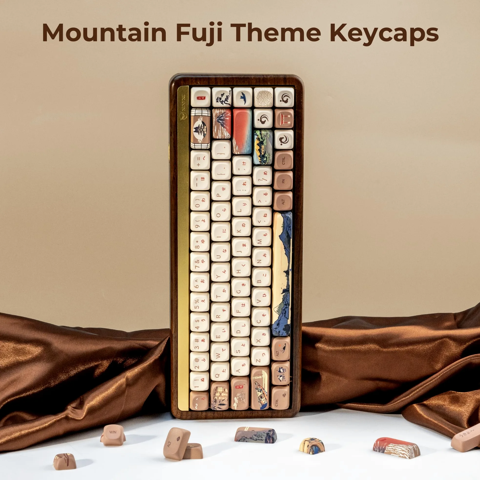 PBT Keycaps 143 tasti carini, copritasti a sublimazione del colore Set di copritasti personalizzati profilo MOA per tastiere meccaniche Cherry Gateron MX Swithes caffè