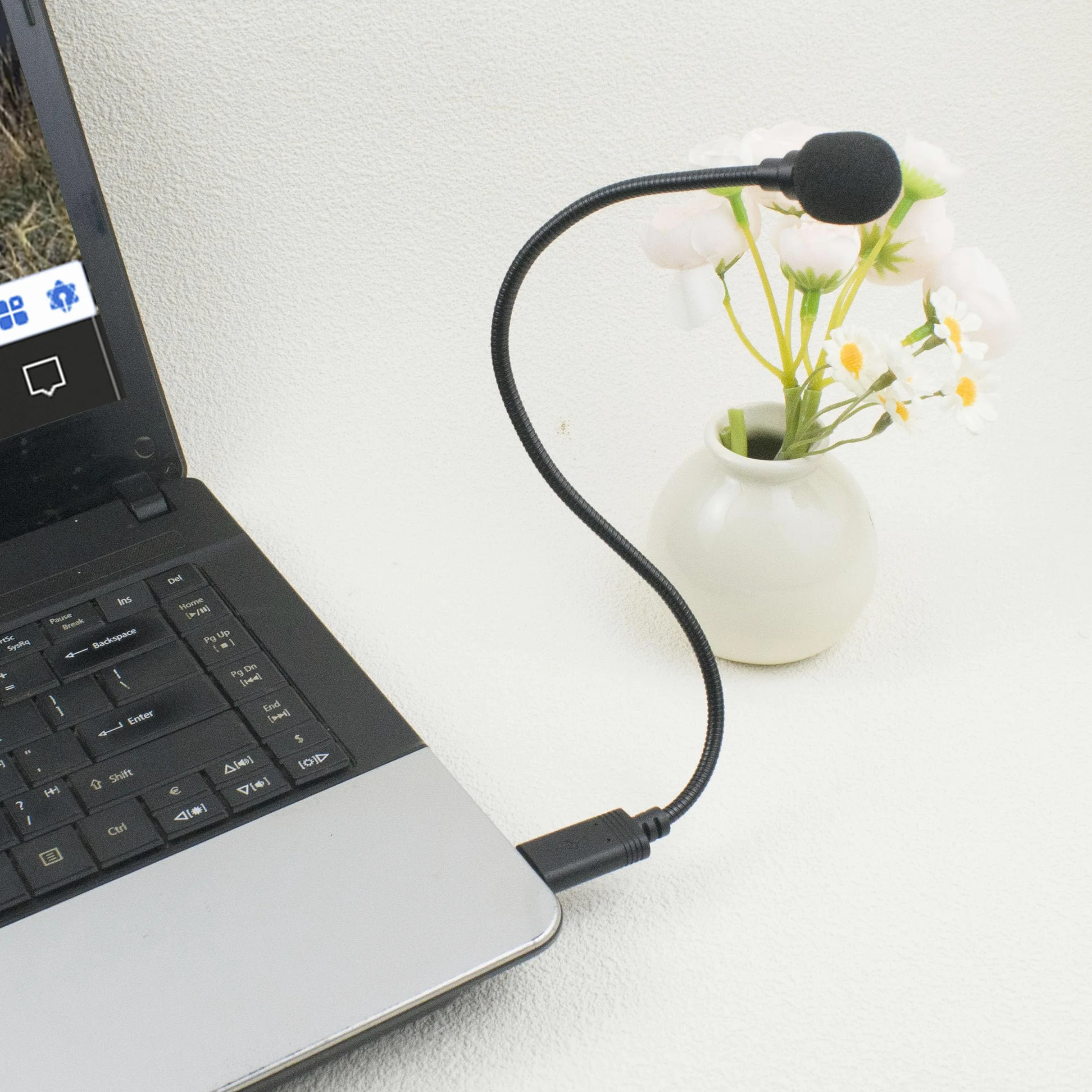 LANDIBO Microfono USB, microfono USB per PC a collo di cigno portatile, mini microfono plug and play, microfono USB esterno per Mac, YouTube, Streaming, podcast, registrazioni, giochi (USB)