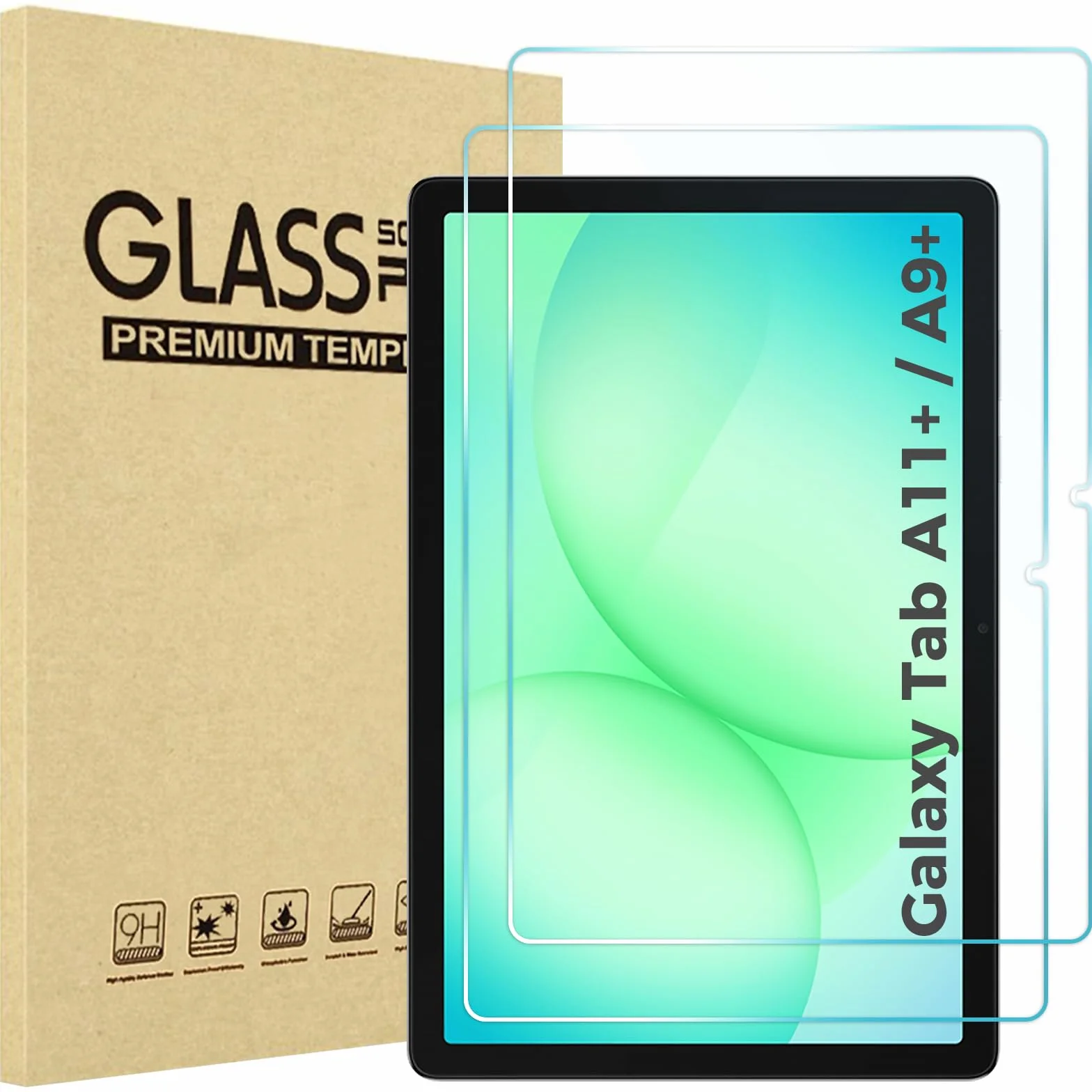 ProCase Pellicola Vetro Temperato per Samsung Galaxy Tab A11 Plus 2025/Tab A9 Plus 11 Pollici 2023, 9H Durezza - 2 Pezzi