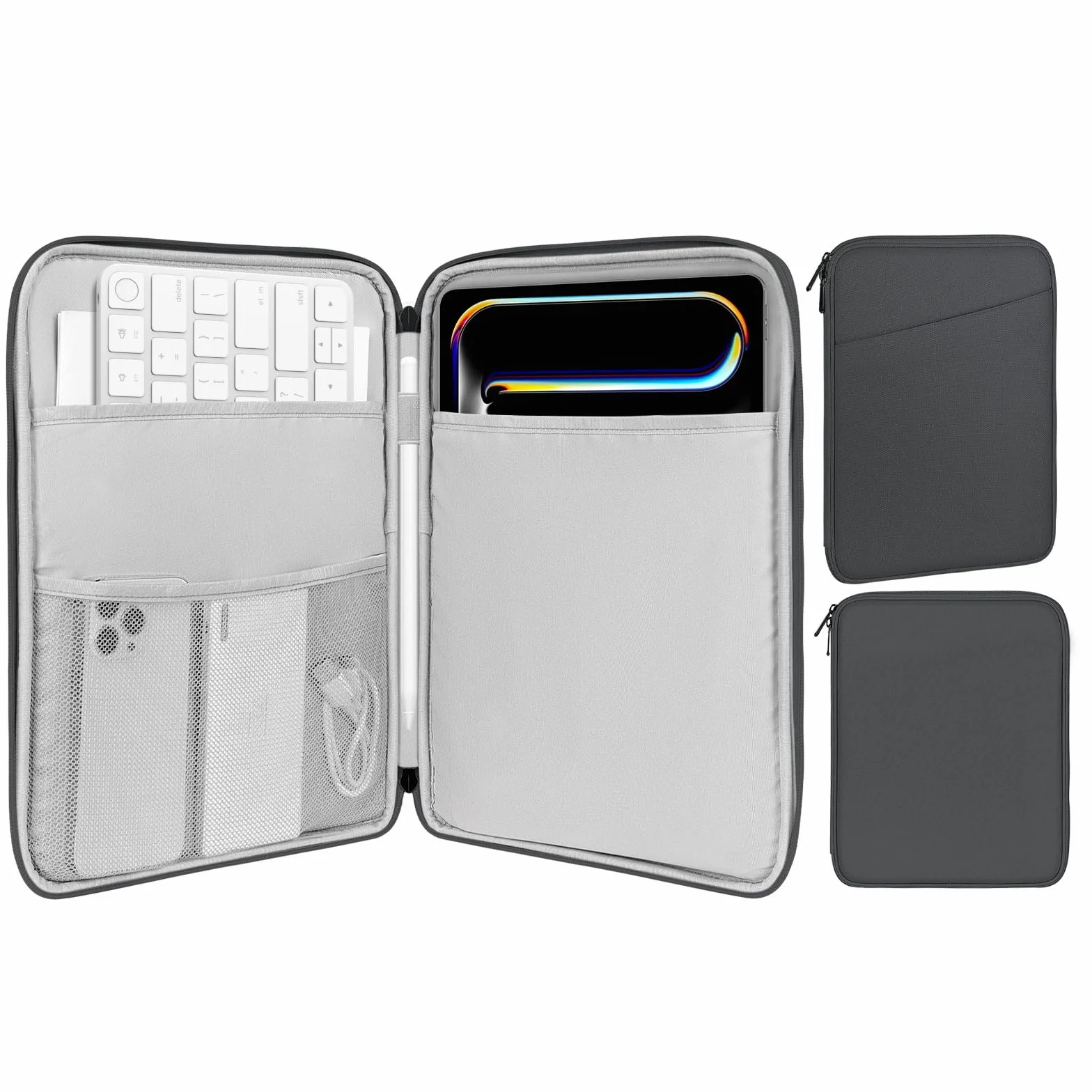 MoKo 9-11'' Custodia Protettiva Compatibile con 11" iPad Air M3, iPad A16 2025, iPad Pro 11 M4 2024/11" iPad Air M2 2024/iPad 10a 10,9 2024/iPad Air 5/4 10,9, Galaxy Tab S9/S8/A8/A7 2022, Grigio Scuro
