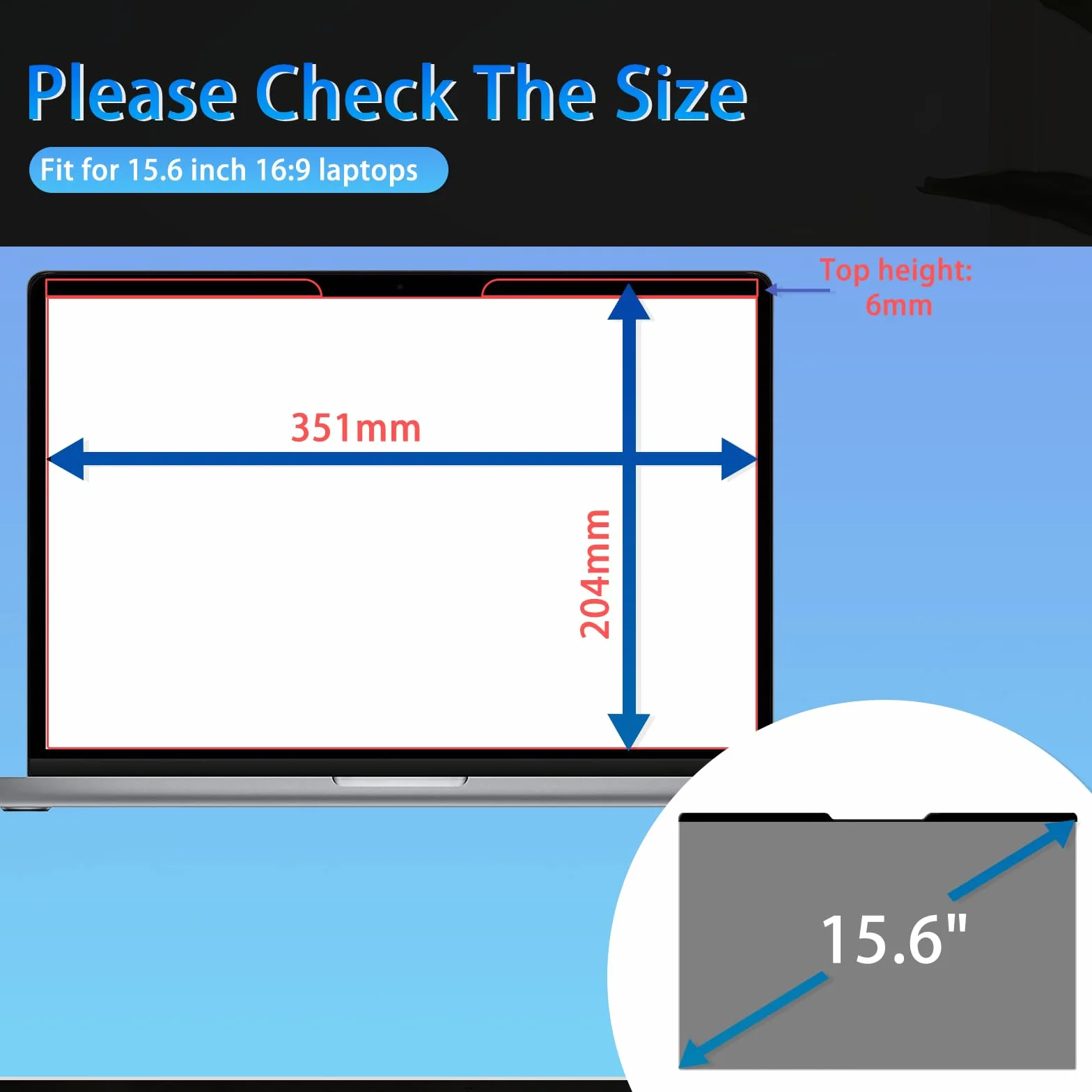 Filtro Magnetico Privacy per 15.6 Pollici 16:9, Pellicola Protettiva Rimovibile Schermo, Anti Luce Blu Antiriflesso, Anti-Spia per HP/dell/Acer/Lenovo/Thinkpad/ASUS/Sony