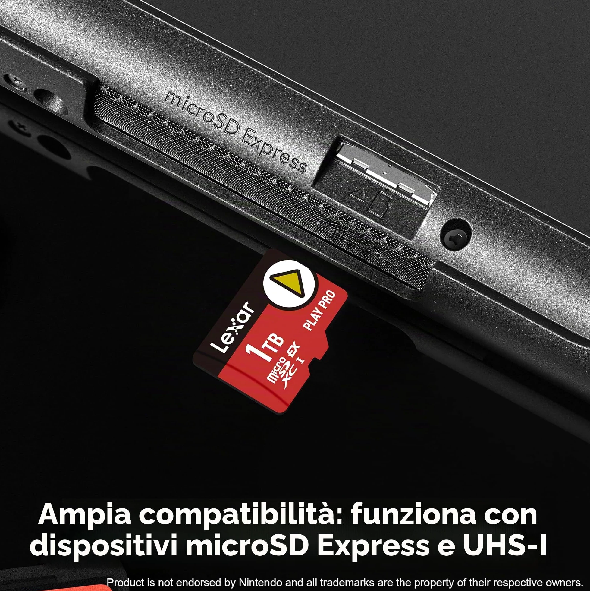 Lexar Scheda microSD Express Play Pro, UHS-I, C10, U3, V30, Full HD, video 4K, fino a 900/600 MB/s, compatibile con Nintendo Switch 2, ASUS ROG Ally, Steam Deck, dispositivi di gioco