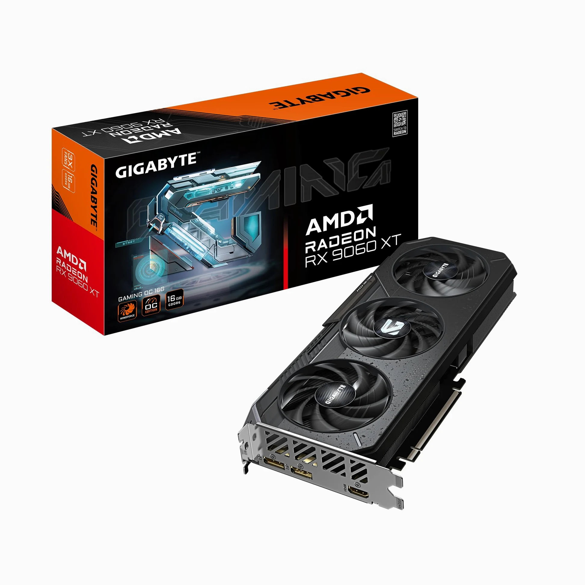 GIGABYTE Scheda grafica Radeon RX 9060 XT Gaming OC 16G, PCIe 5.0, 16GB GDDR6, GV-R9060XTGAMING OC-16GD Scheda Video