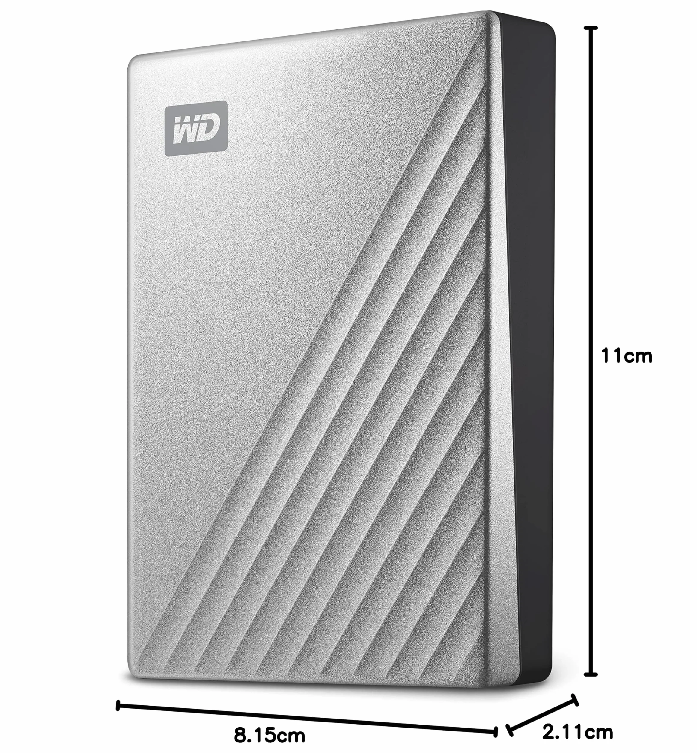 WD 4TB My Passport Ultra Hard Disk Esterno Portatile, USB-C, USB 3.2 Gen 1/USB 3.0, Protezion con password, Software per la gestion e il backup, Formatto per Windows, Argento