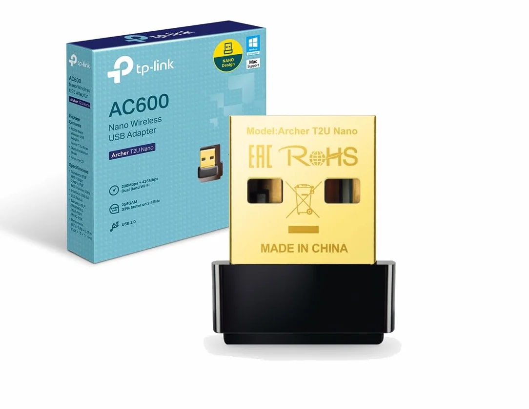 TP-Link Archer T2U Nano Adattatore USB Scheda di Rete Wireless Dual-Band 600Mbps