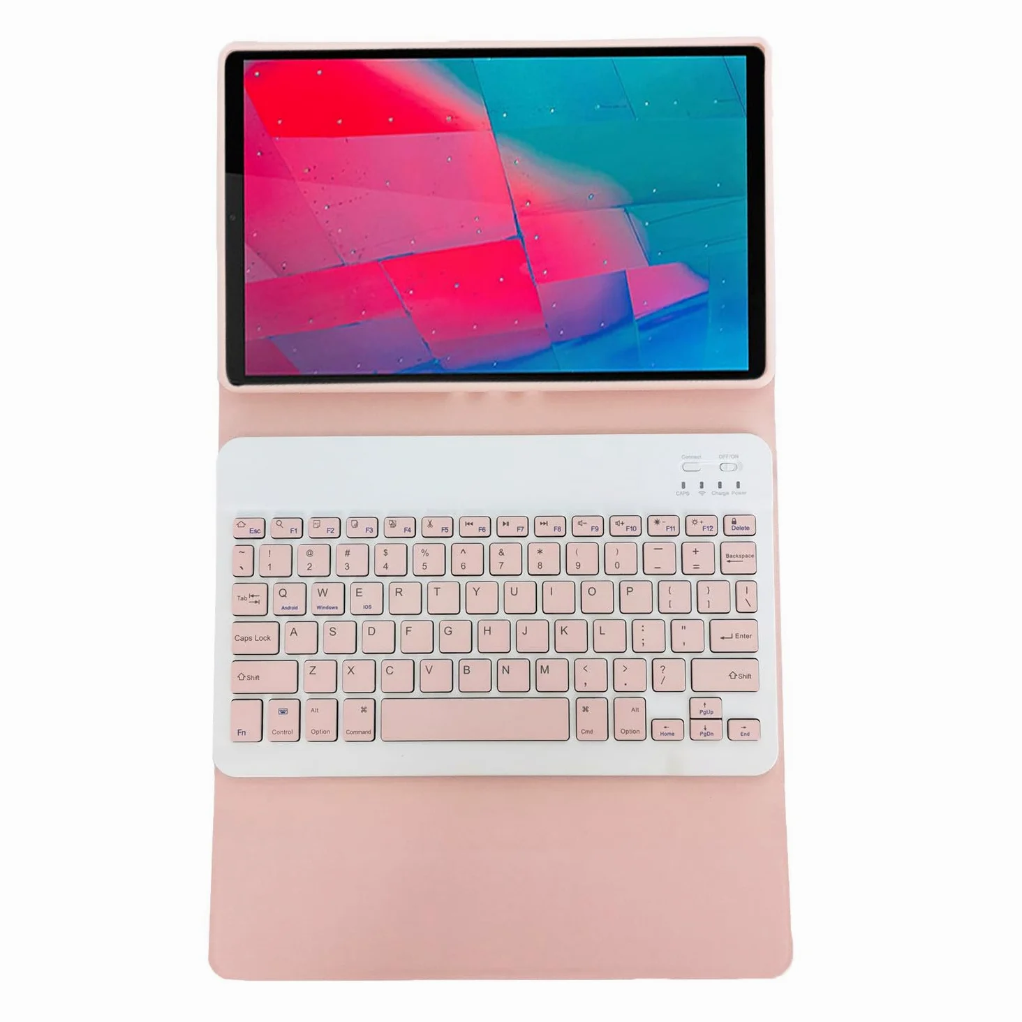 Custodia Tastiera per Tablet Lenovo Tab M10 Plus da 10,3 pollici FHD (TB-X606F/TB-X606X) / K10 (TB-X6C6), Cover Intelligente con Tastiera Bluetooth Wireless Rimovibile Magnetica QWERTY, rosa