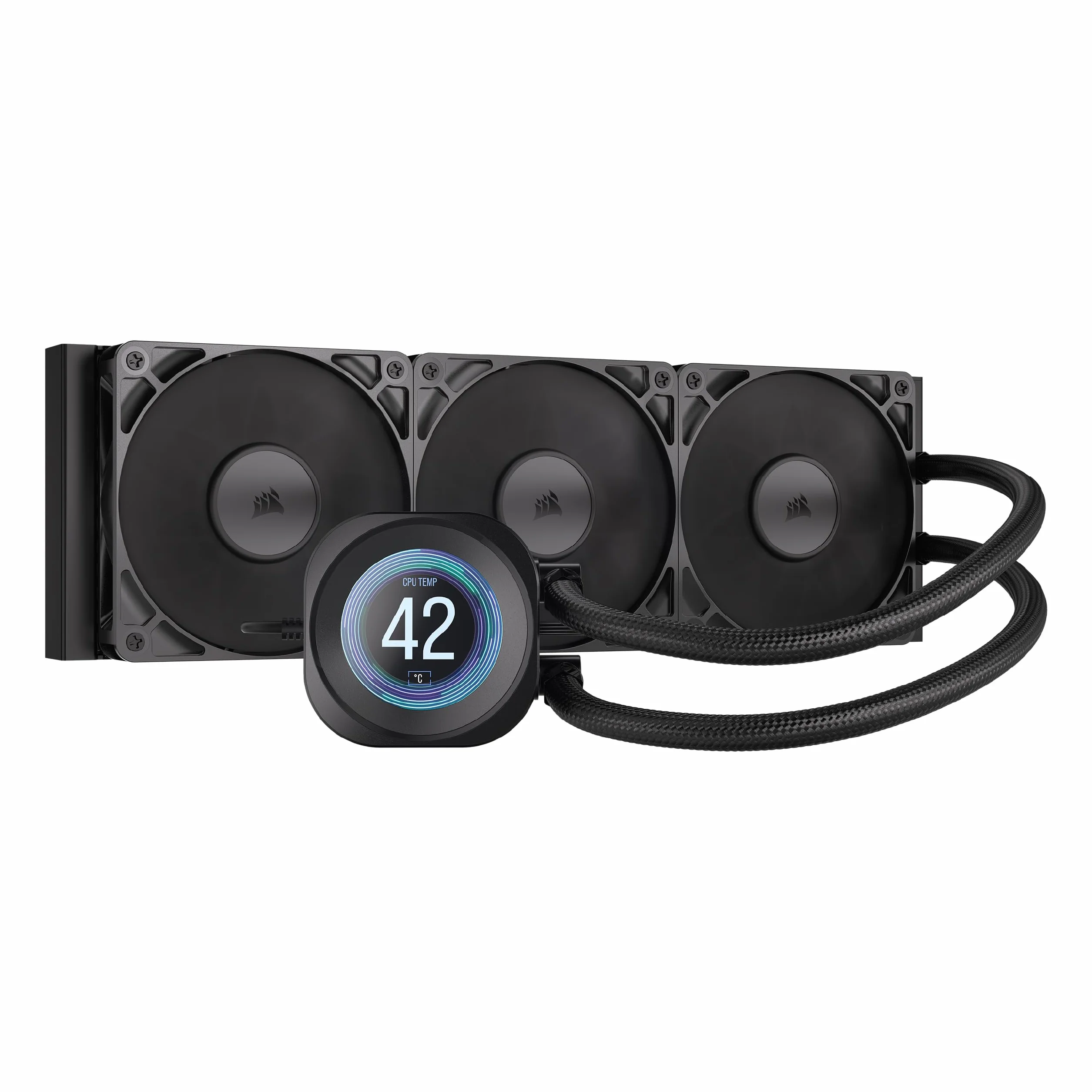 CORSAIR NAUTILUS 360 RS LCD Dissipatore a Liquido per CPU – Nero | Schermo LCD IPS da 2,1", AIO da 360mm, Bassa rumorosità, Daisy-Chain, Intel LGA 1851/1700, AMD AM5/AM4, 3 ventole RS120