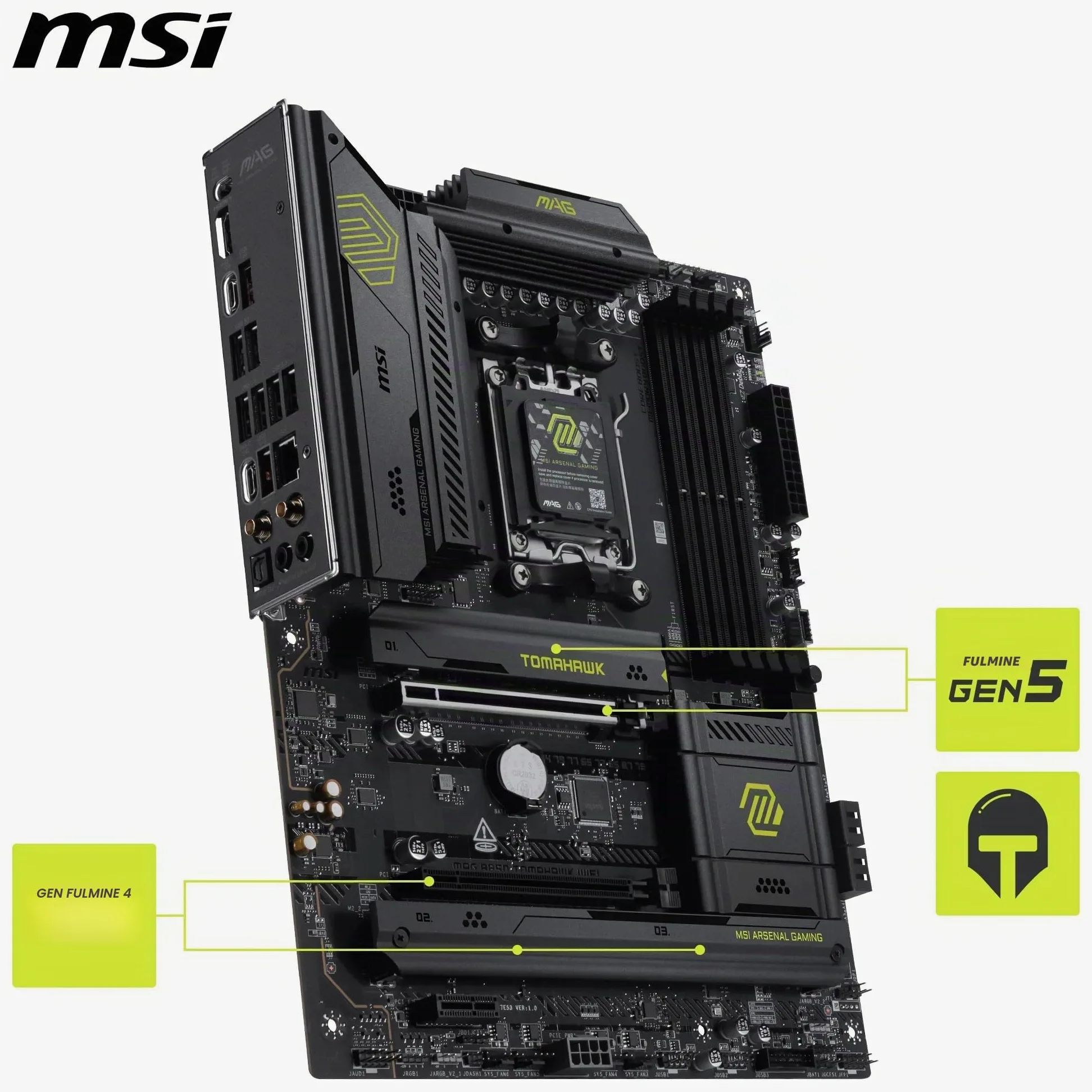 MSI MAG B850 TOMAHAWK WIFI Scheda madre, ATX - Supporta processori AMD Ryzen 9000/8000/7000, AM5-80A SPS VRM, DDR5 Memory Boost 8200+ MT/s (OC), PCIe 5.0 x16, M.2 Gen5, Wi-Fi 7, 5G LAN