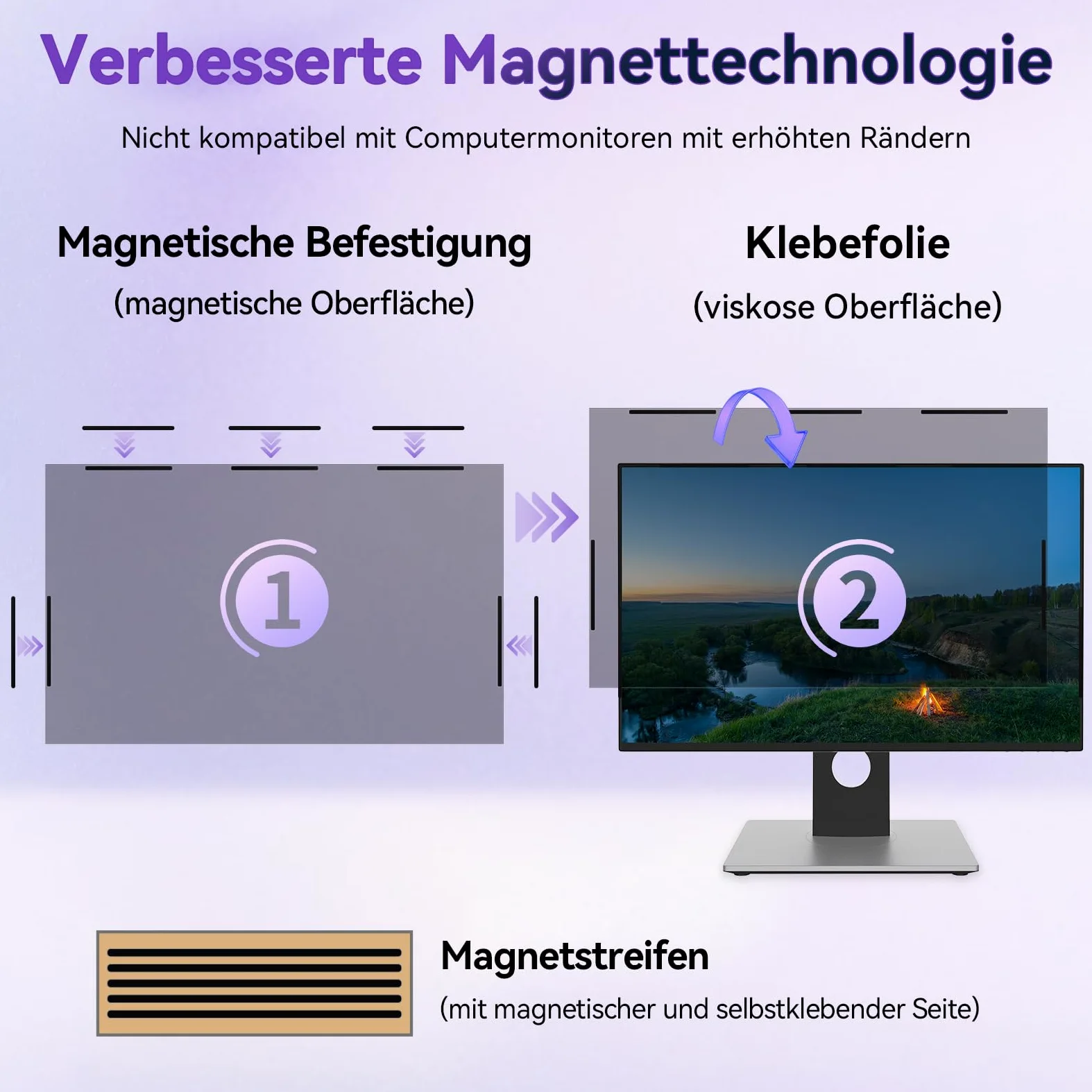 IPROKKO Filtro magnetico per la privacy da 27 pollici per monitor 16:9, rimovibile, anti-luce blu, antiriflesso, protezione schermo per schermo per Dell Acer Lenovo Asus da 27 pollici